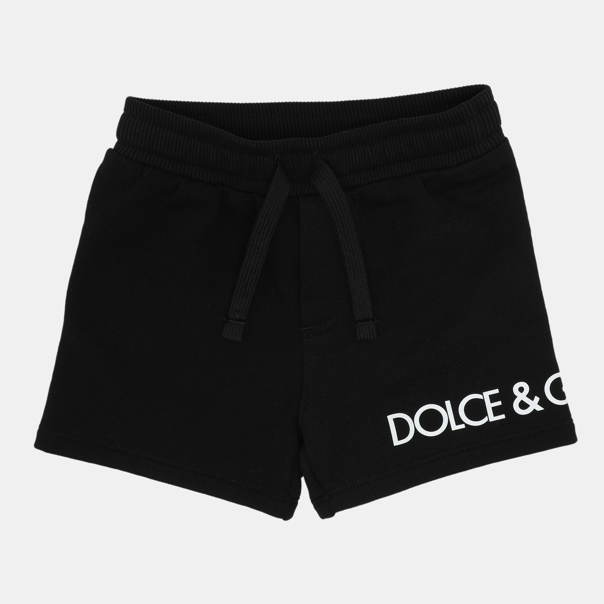 Pre-owned Dolce & Gabbana Black Knit Logo Print Shorts 6-9 Month