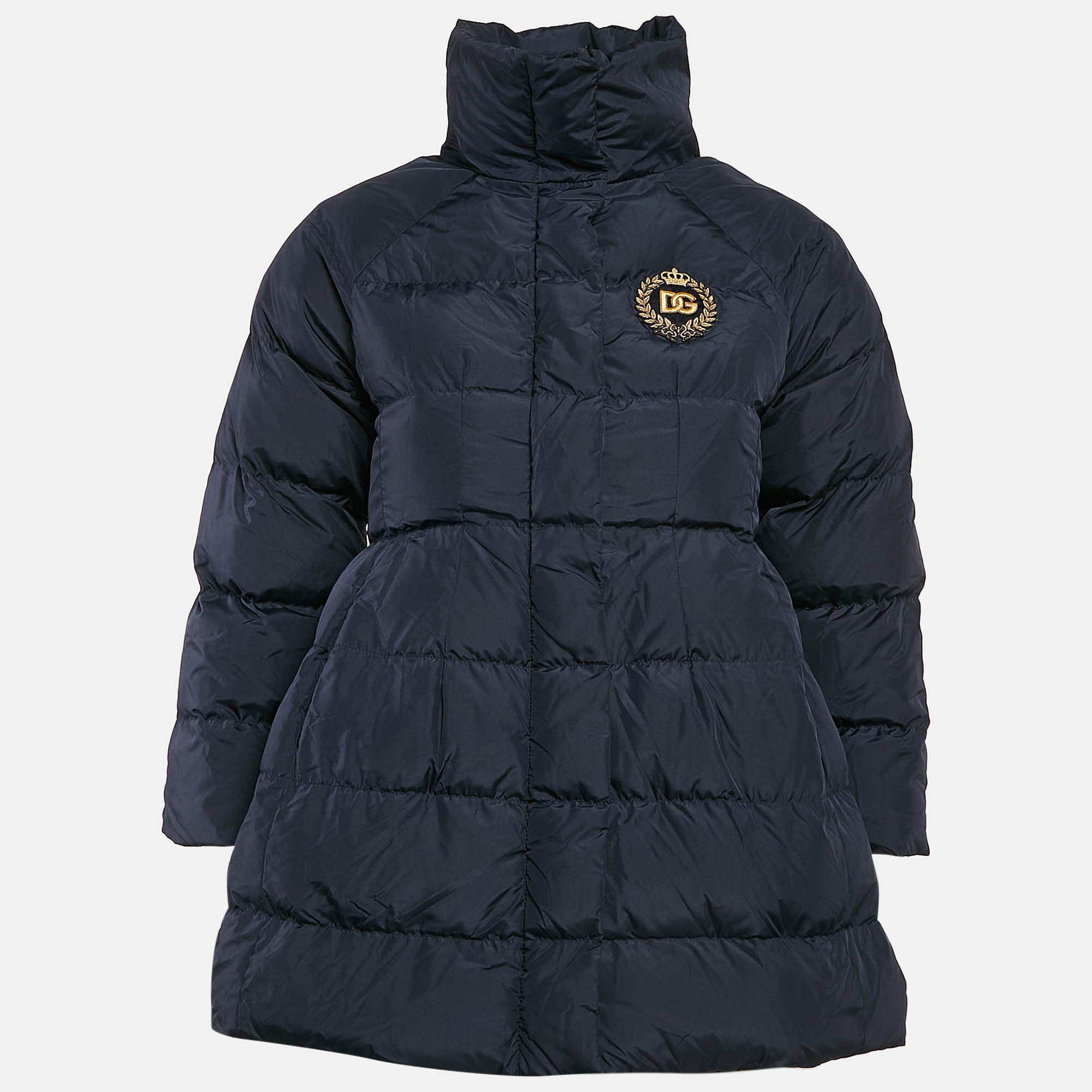 

Dolce & Gabbana Kids Navy Blue Logo Applique Synthetic Puffer Jacket 9/10 Yrs