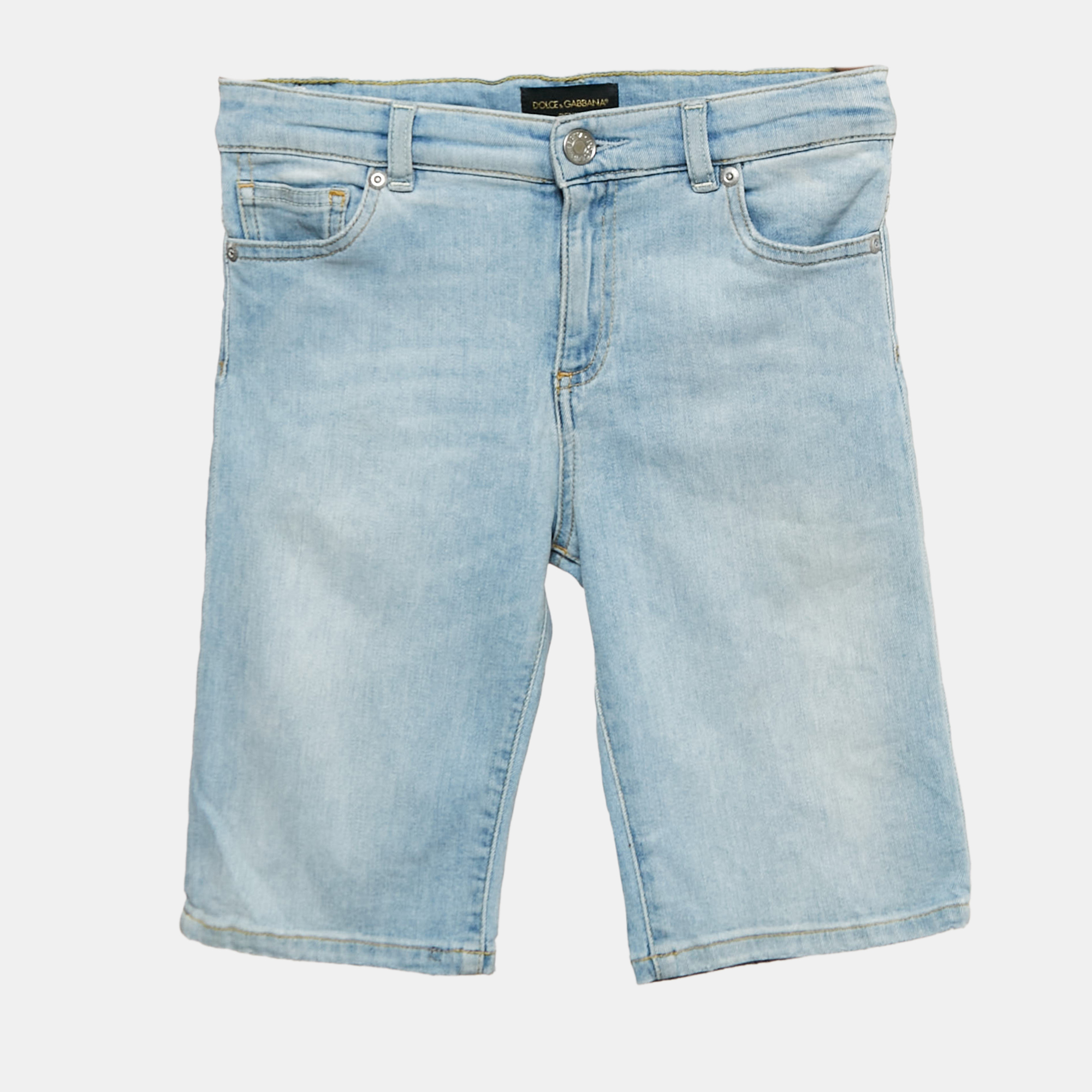 

Dolce & Gabbana Kids Light Blue Washed Denim Short