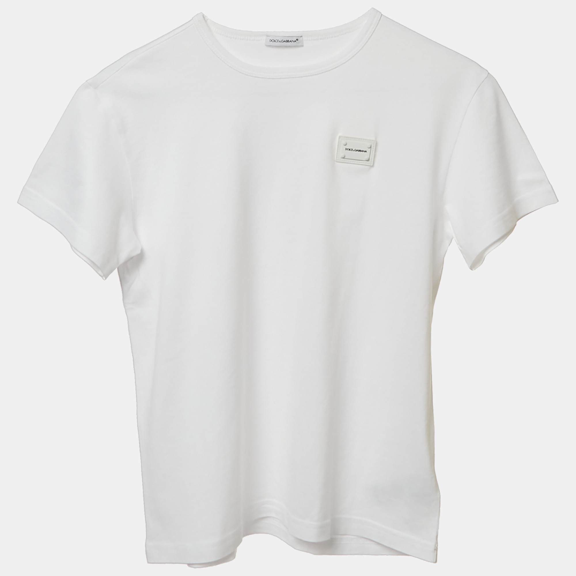 

Dolce & Gabbana Kids White Cotton Logo Plaque Detail T-Shirt 9-10 Yrs