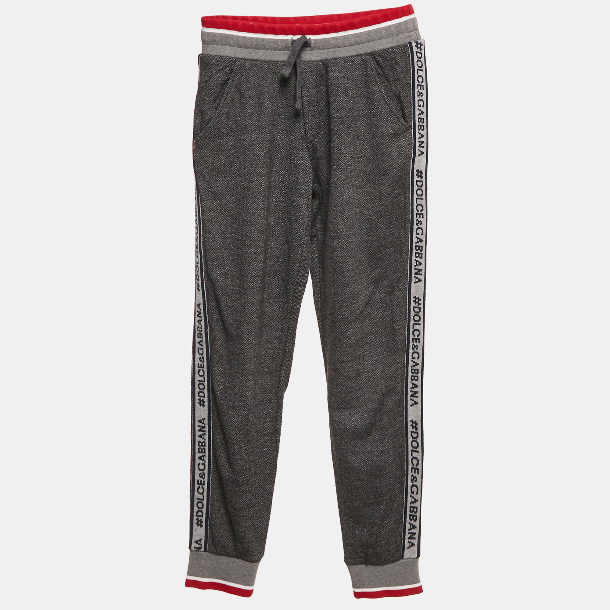 

Dolce & Gabbana Kids Grey Patterned Jersey Jogger Pants 9/10 Yrs