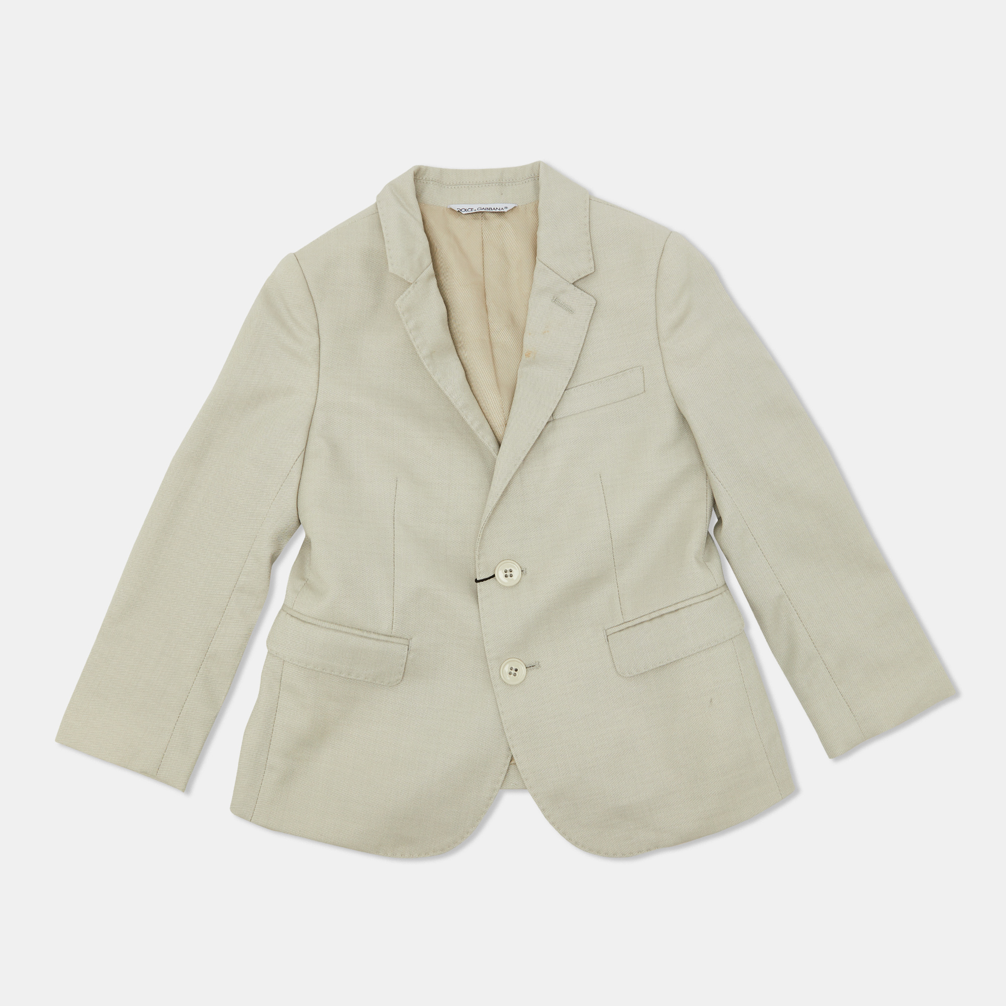Pre-owned Dolce & Gabbana Beige Wool & Silk Blazer 4 Years In Sand