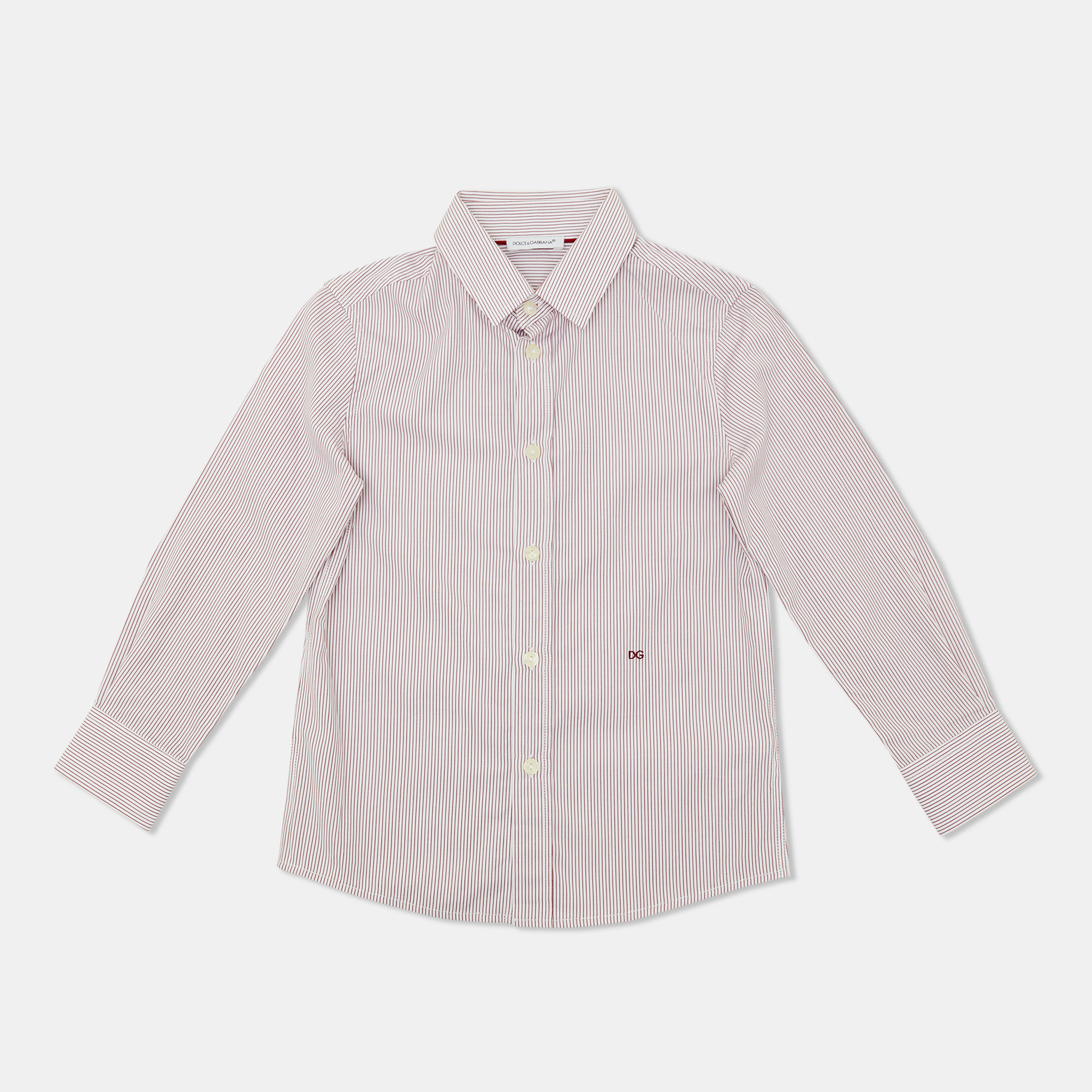 

Dolce & Gabbana red Striped Cotton Button Front Shirt