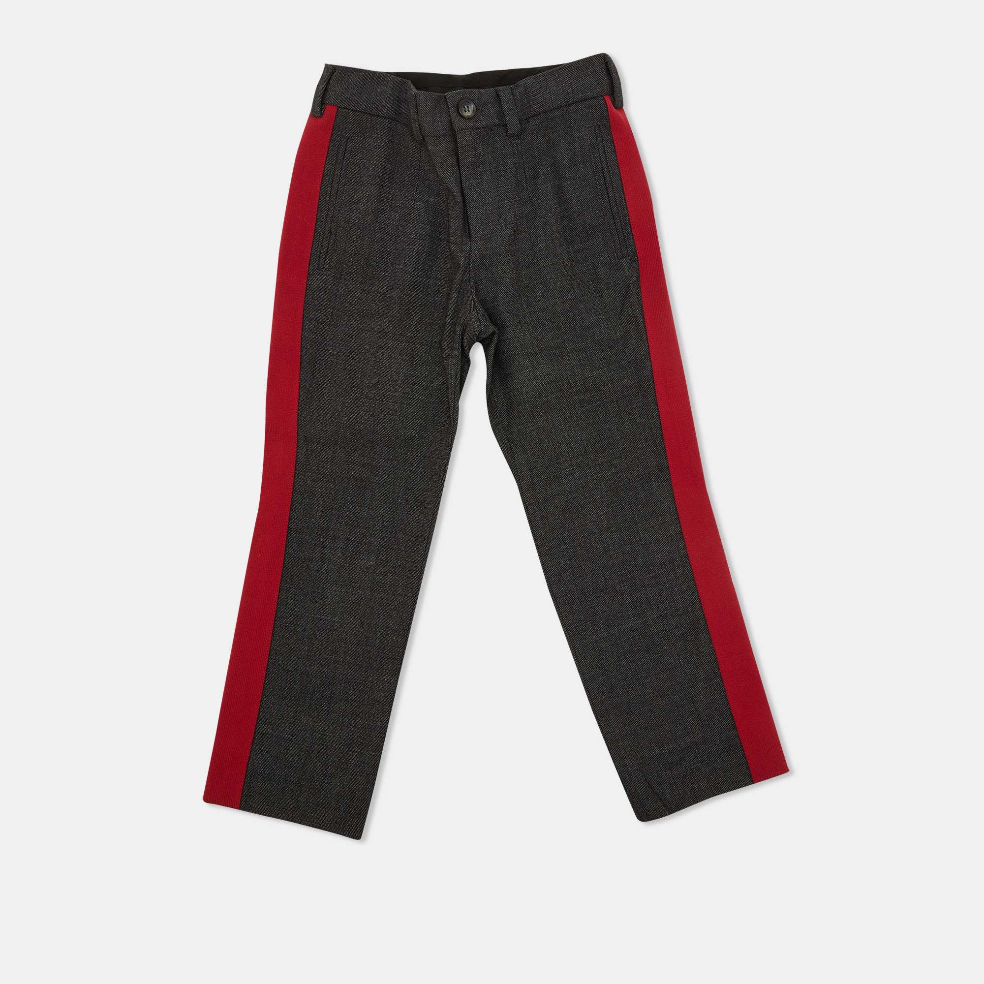 

Dolce & Gabbana Dark Grey Wool Contrast Detail Pants 3 yrs