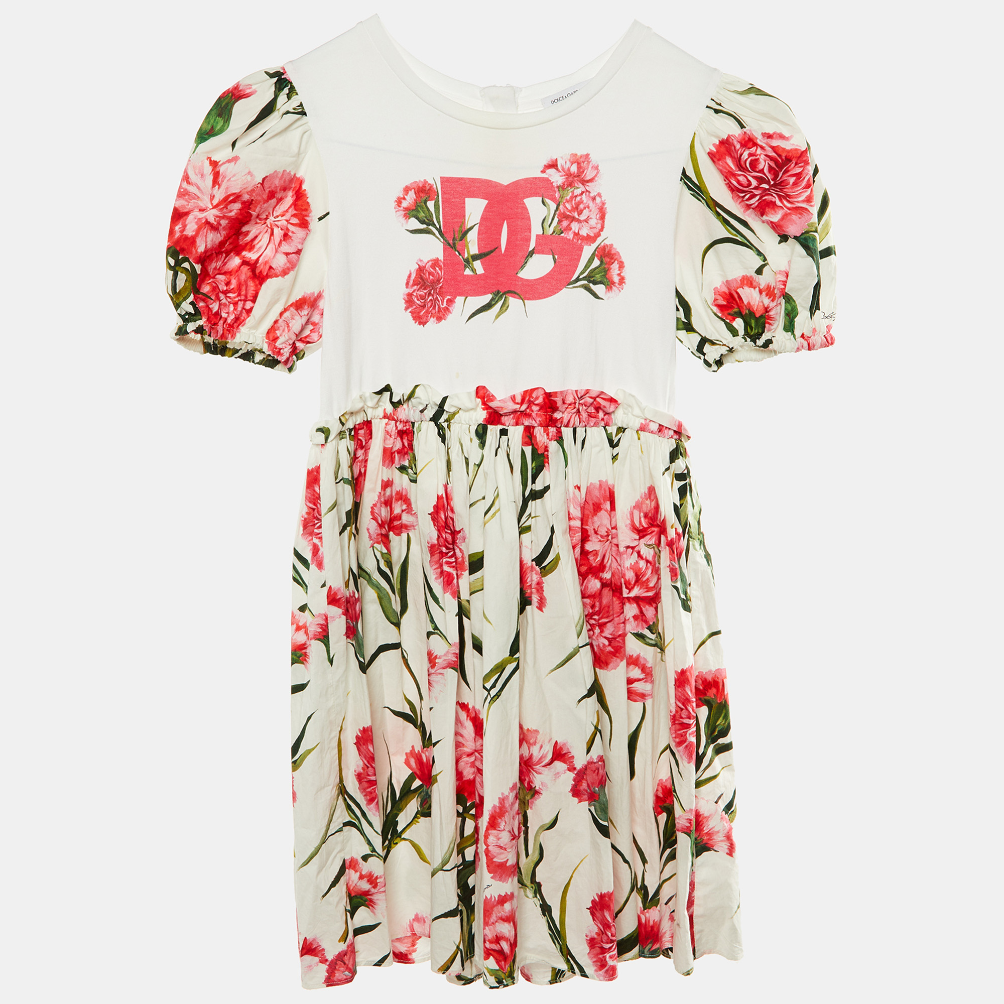 

Dolce & Gabbana Kids White Floral Print Cotton Dress Size 7/8 Yrs