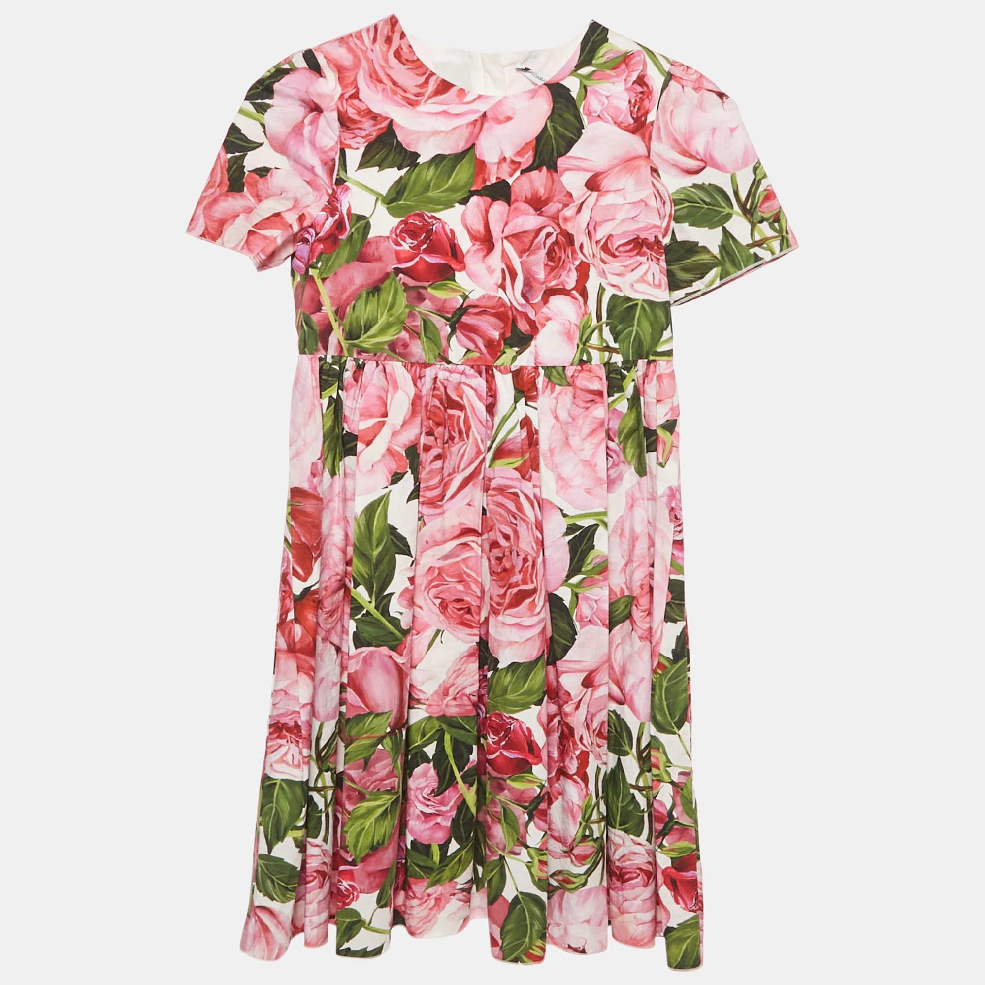 

Dolce & Gabbana Kids Pink Floral Print Poplin Dress 7/8 Yrs