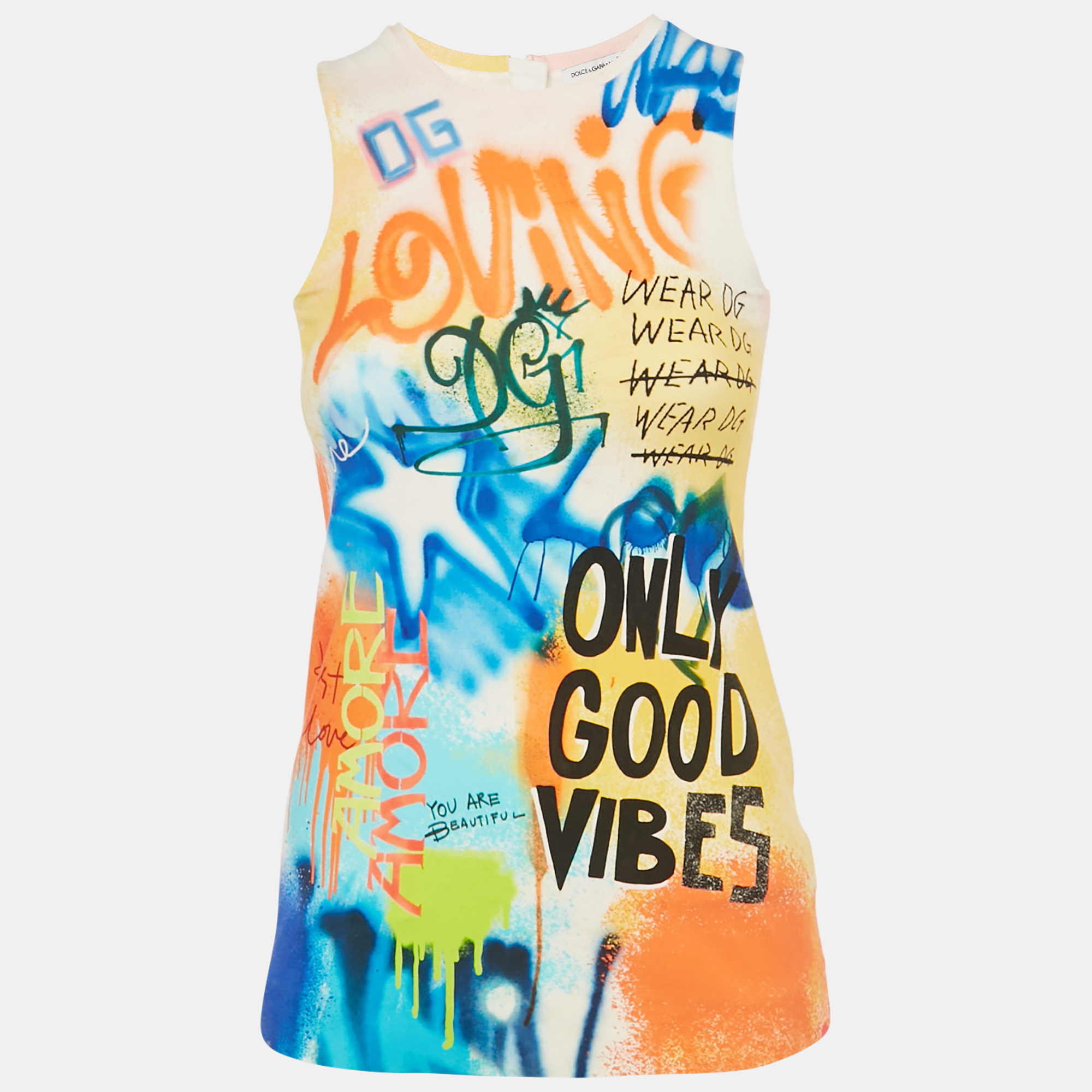 

Dolce & Gabbana Kids Orange Printed Jersey A-Line Short Dress 6 Yrs