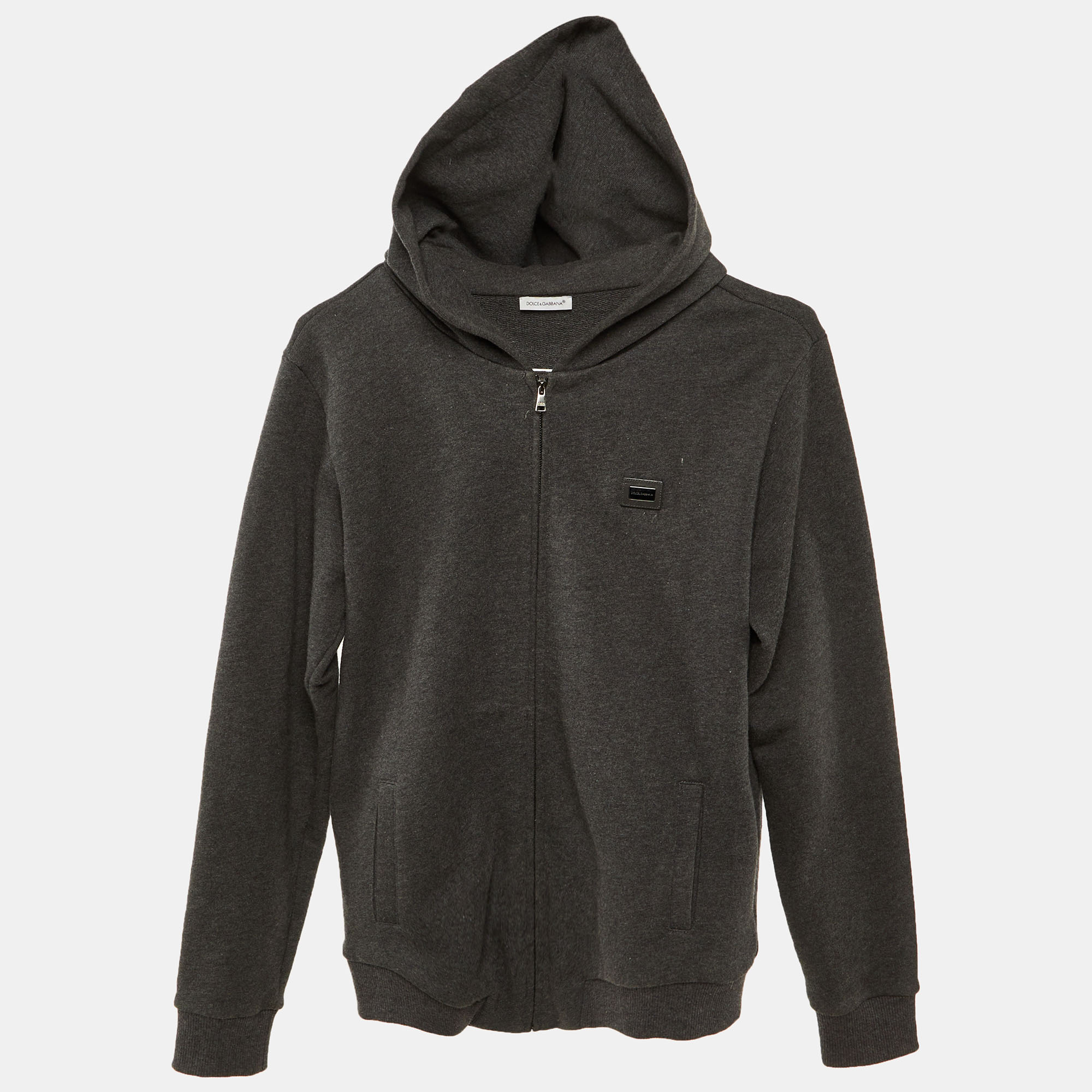 DOLCE & GABBANA Pre-owned Kids Grey Cotton Hooded Jacket Size 11/12 Yrs In Gray