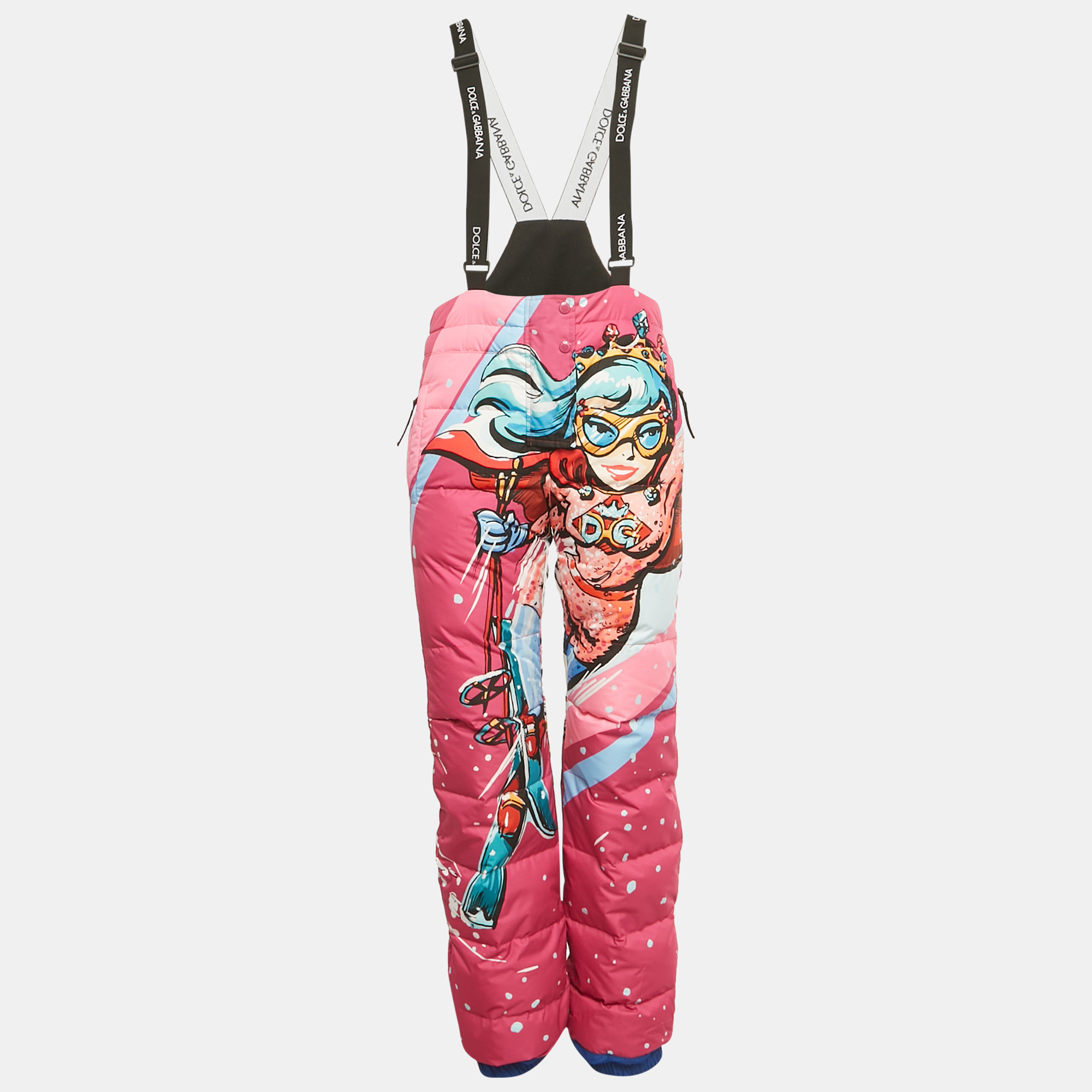 Pre-owned Dolce & Gabbana Kids Pink Synthetic Down Ski Jumpsuit 11/12yrs