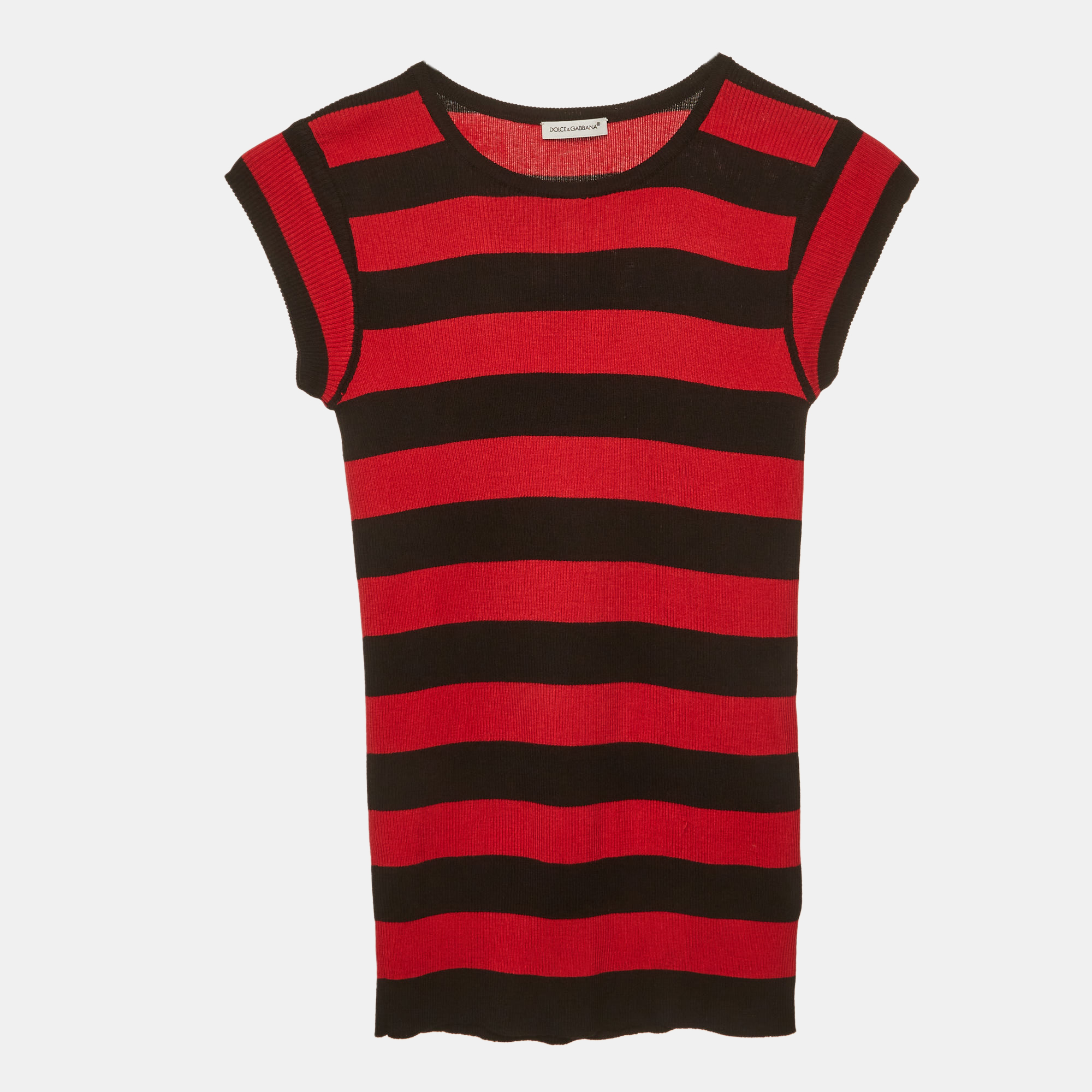 

Dolce & Gabbana Red/Black Silk Stretch Knit Top 9/10 Yrs