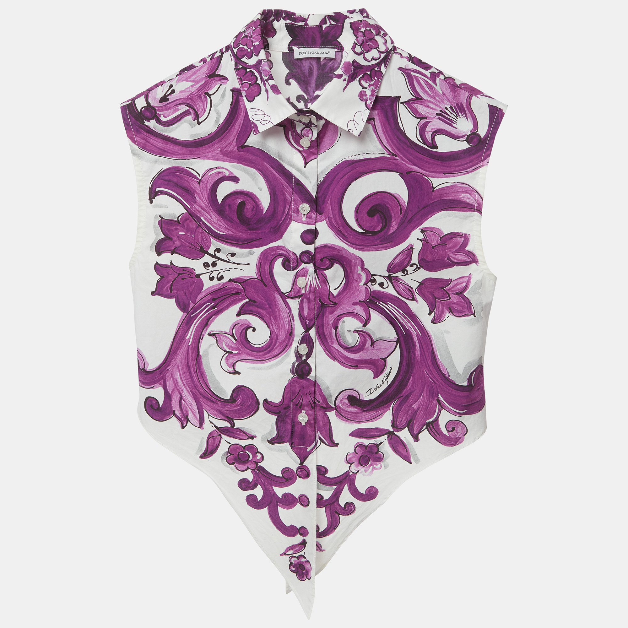 

Dolce & Gabbana Kids White Majolica Print Cotton Top & Skirt Set 9/10 Yrs