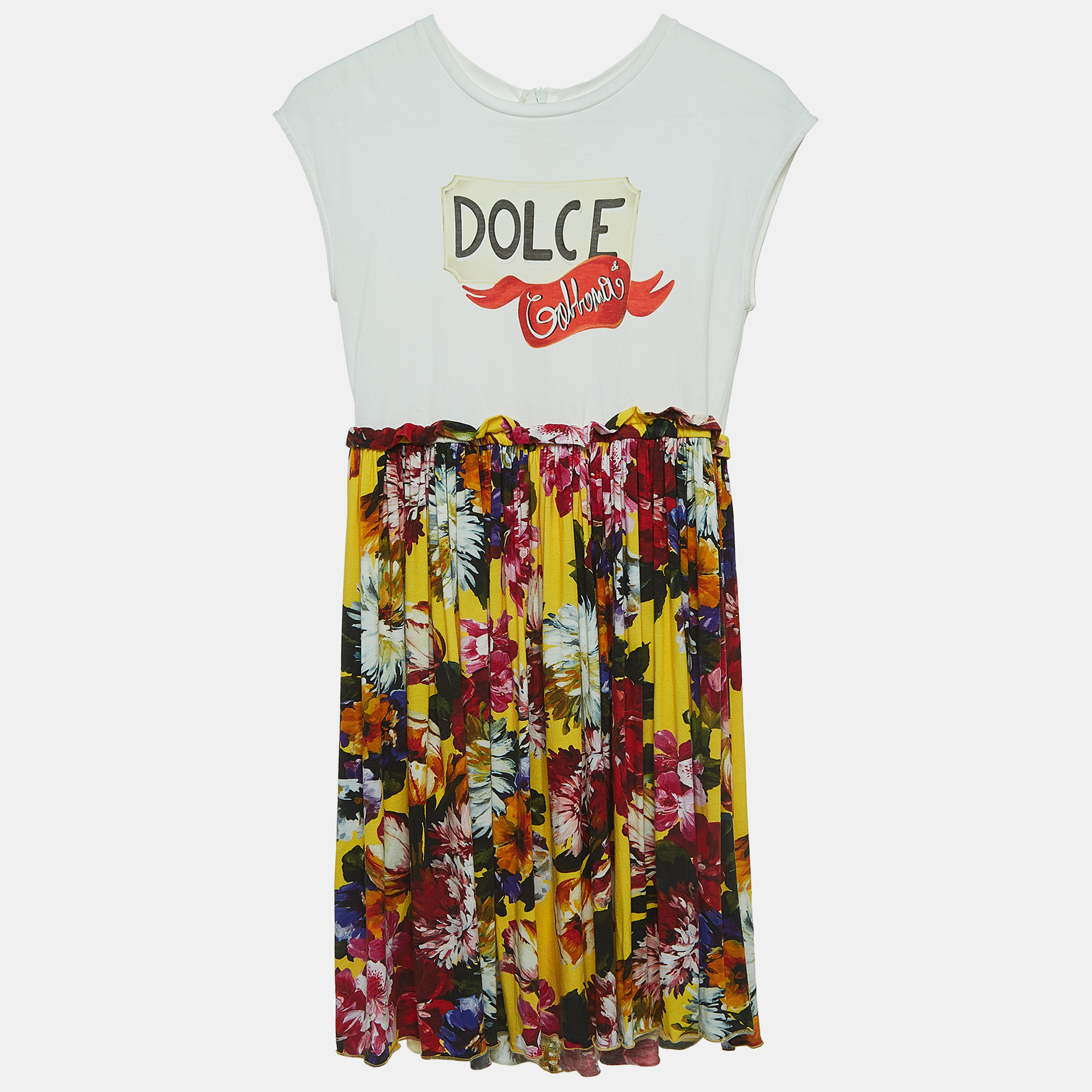 

Dolce & Gabbana White/Multicolor Printed Jersey Dress