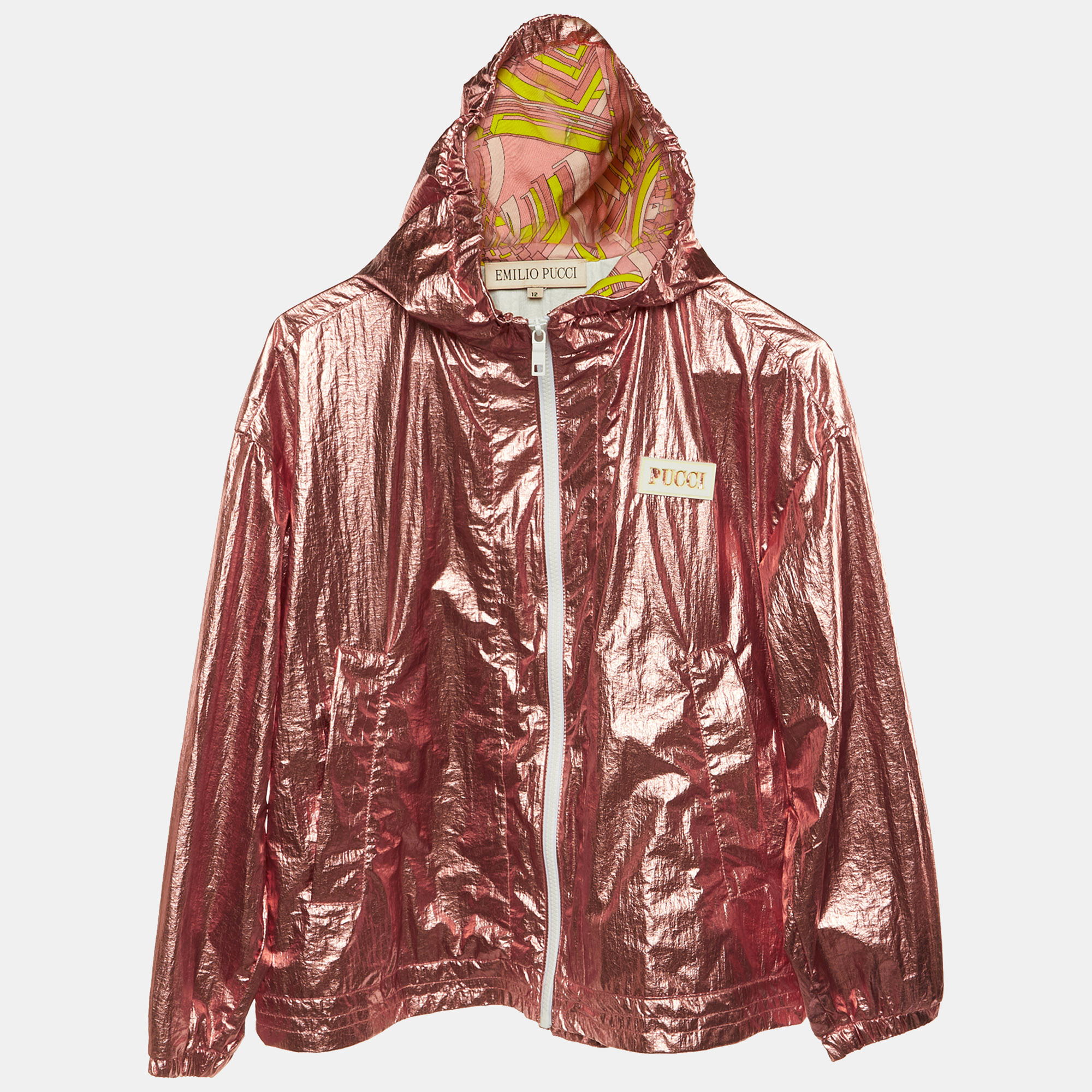 

Emilio Pucci Kids Pink Metallic Zip Up Jacket Size 12 Yrs