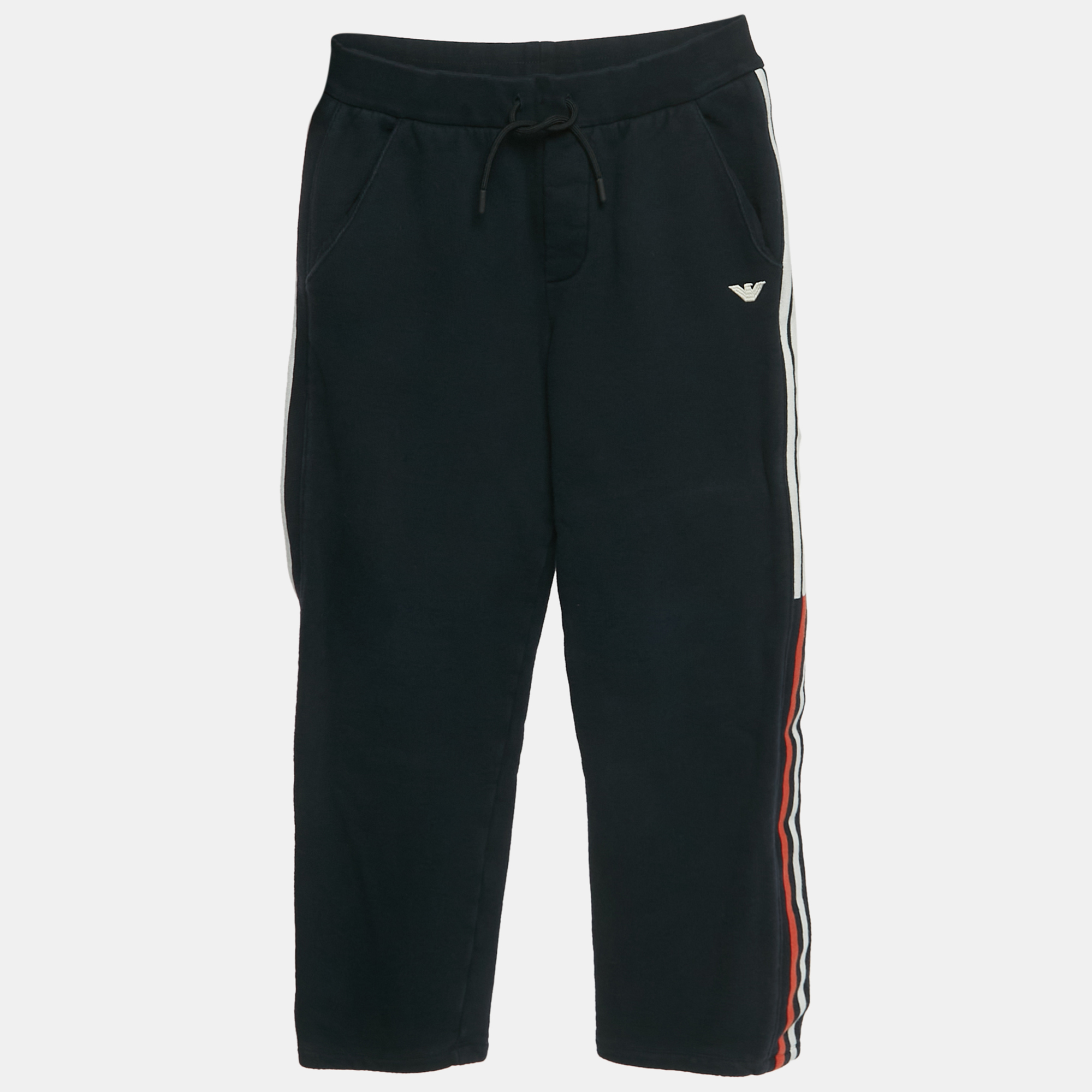 

Emporio Armani Kids Navy Blue Side Stripe Cotton Trousers 10Yrs