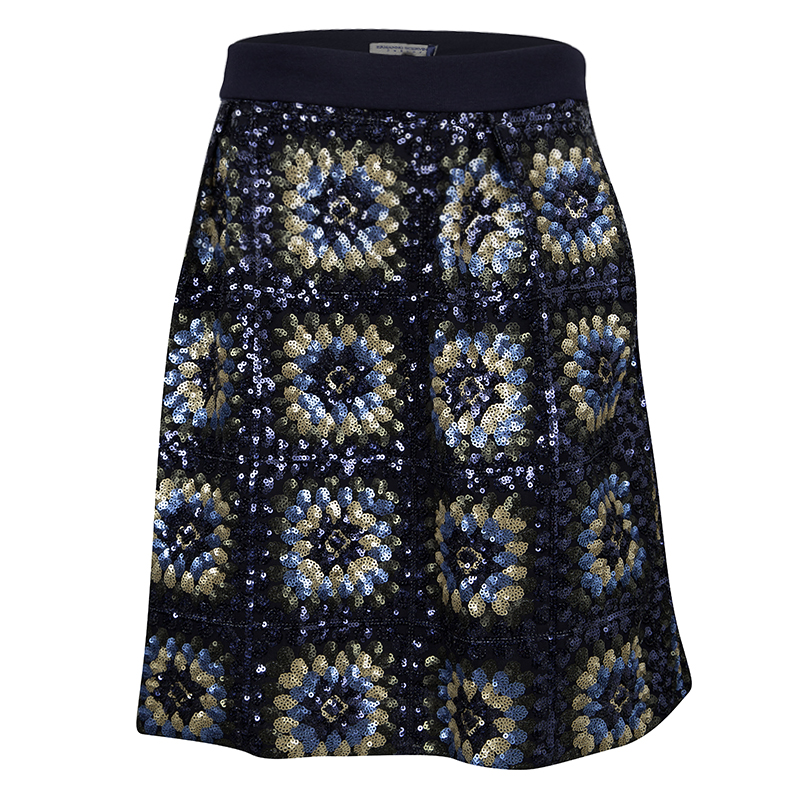 Ermanno Scervino Junior Multicolor Sequined Mini Skirt 12 Yrs