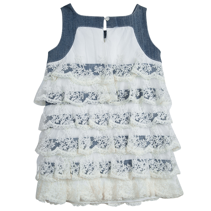 

Ermanno Scervino Junior White Lace Tiered Dress 4 Yrs