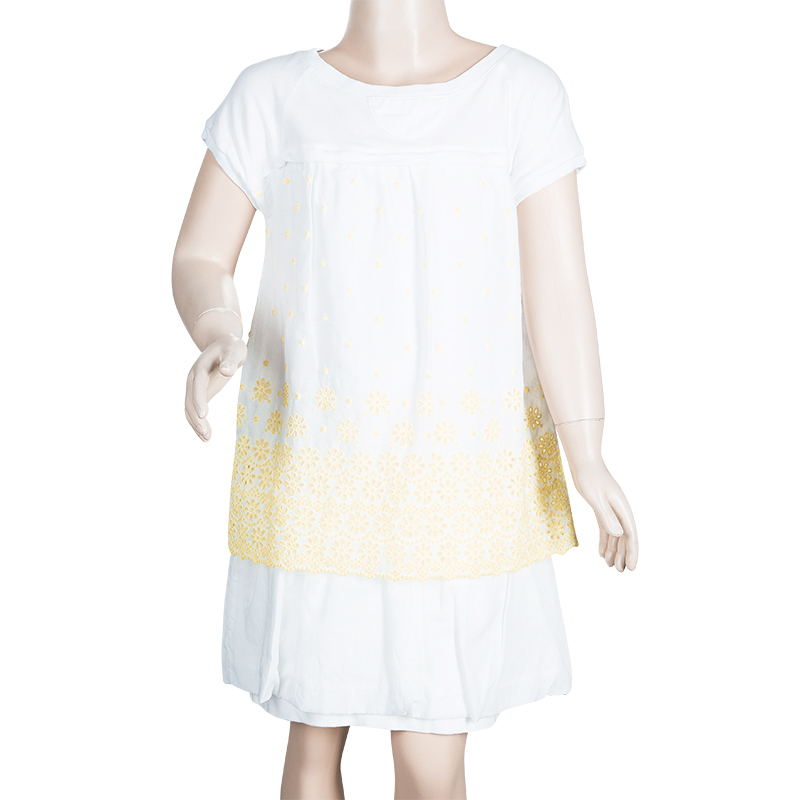 

Ermanno Scervino Junior White Embroidered Dress 10 Yrs