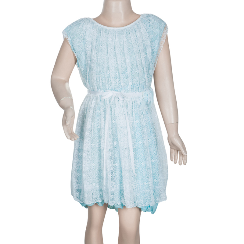 

Ermanno Scervino Junior Pale Blue Lace Dress 7 Yrs
