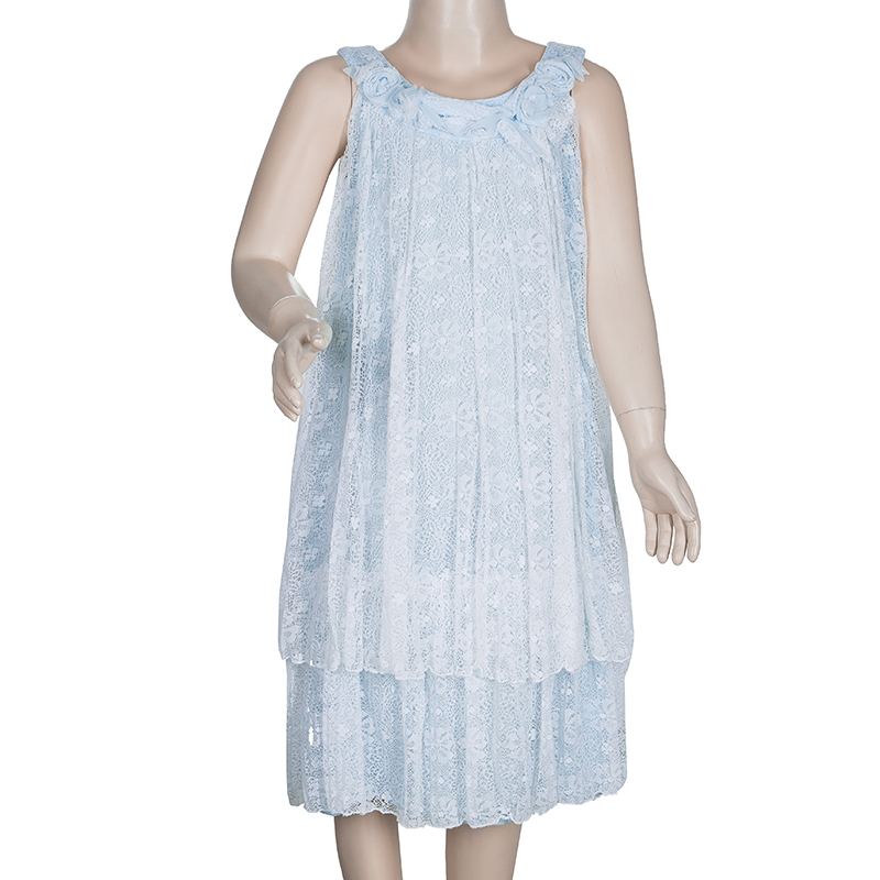 

Ermanno Scervino Junior Pale Blue Lace Sleeveless Dress 5 Yrs