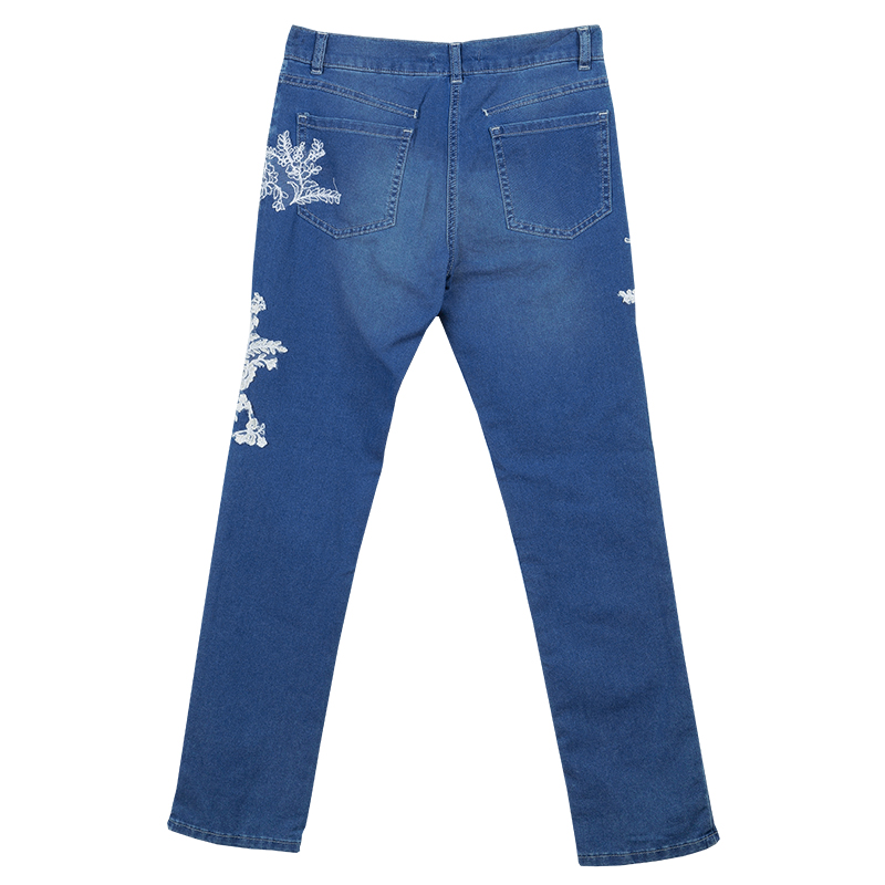 

Ermanno Scervino Embroidered Blue Faded Denim Jeans 10 Yrs