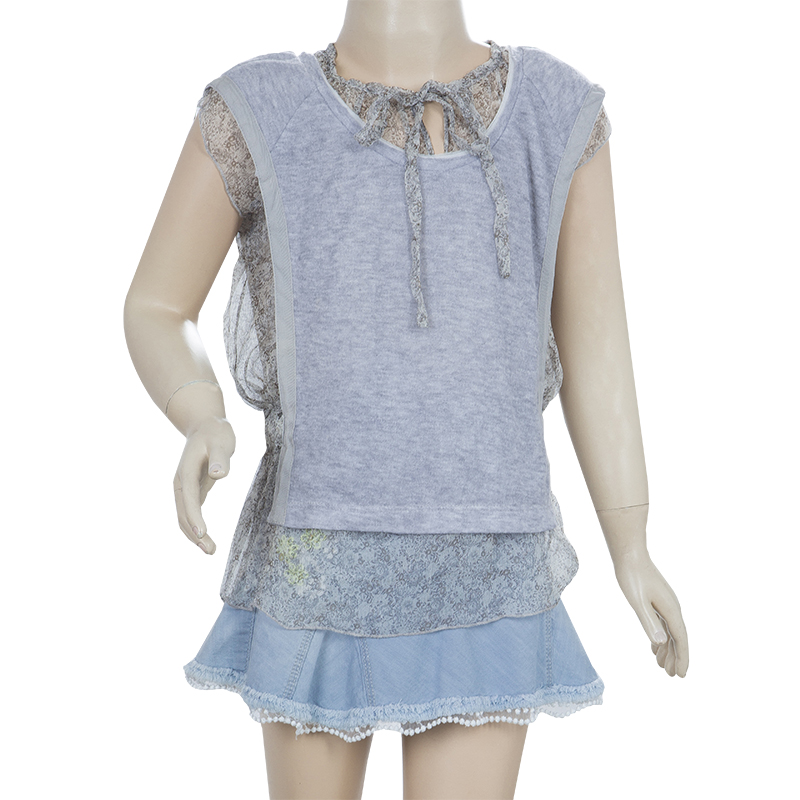 

Ermanno Scervino Grey Floral Print Peasant Blouse 4 Yrs