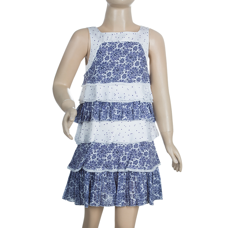 

Ermanno Scervino Navy Blue Floral Print Sleeveless Tiered Dress 4 Yrs