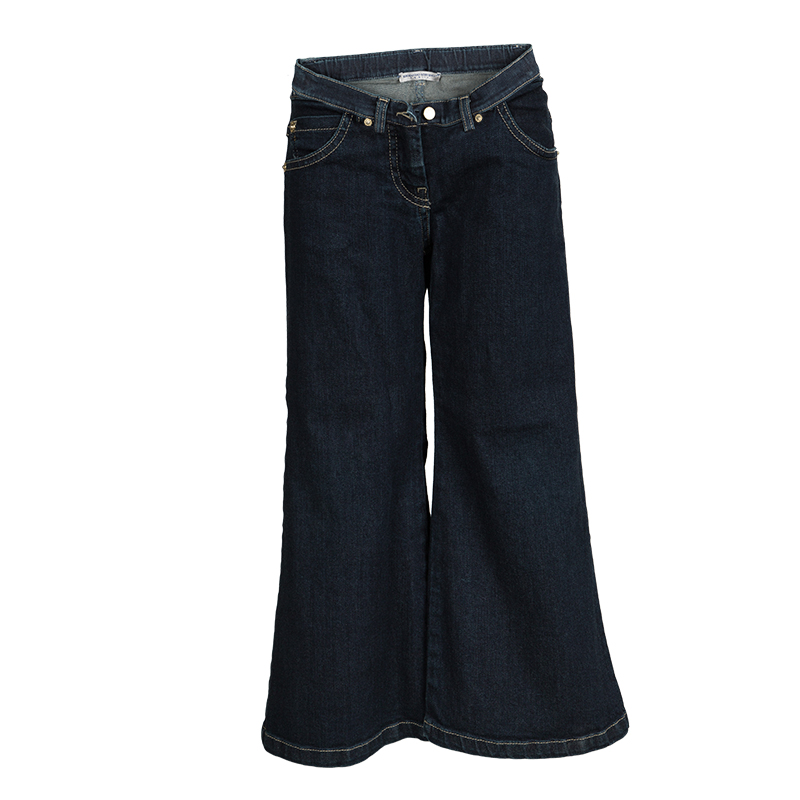 

Ermanno Scervino Junior Indigo Dark Wash Denim Flared Jeans, Blue