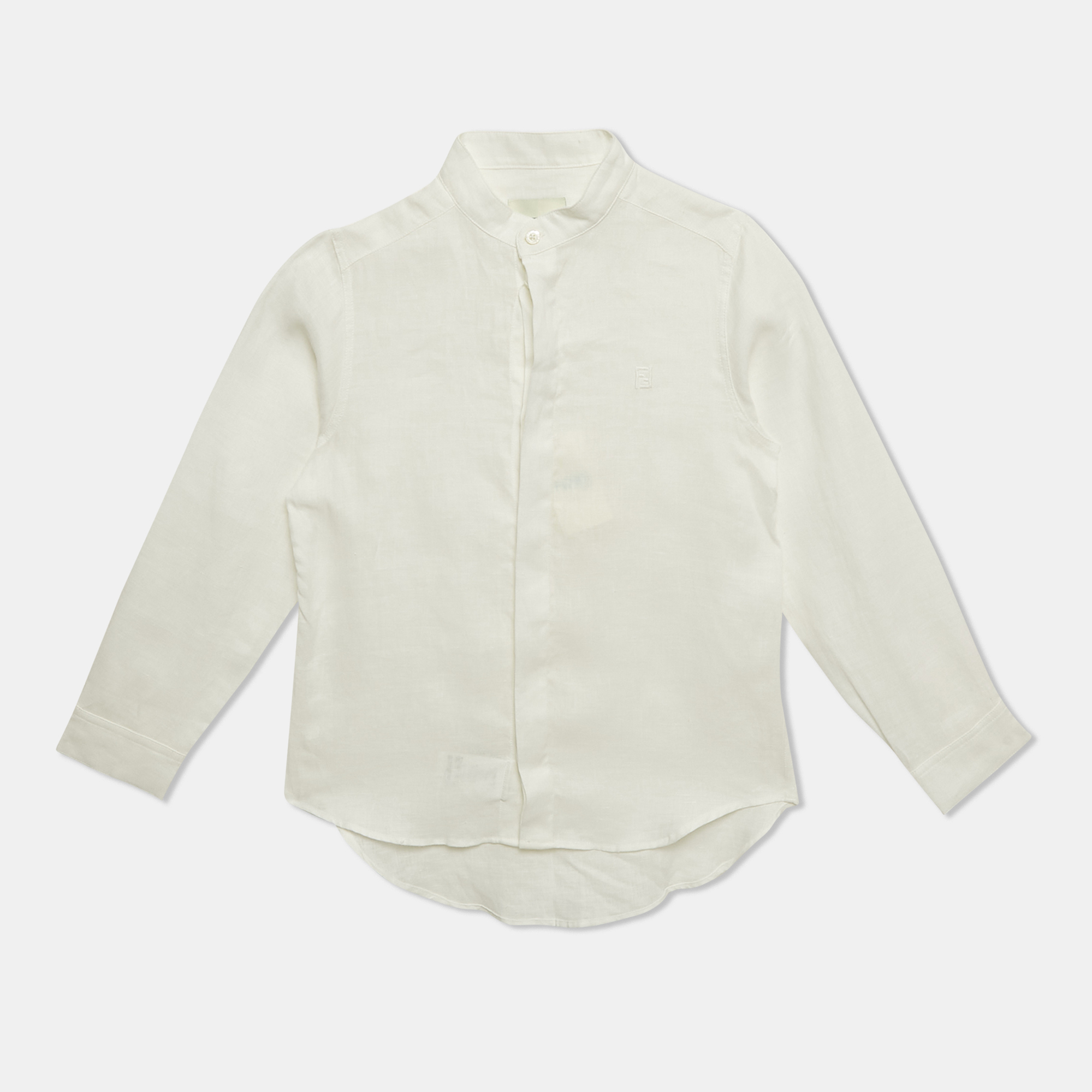 

Fendi Kids White Linen Button Front Shirt 6 Yrs