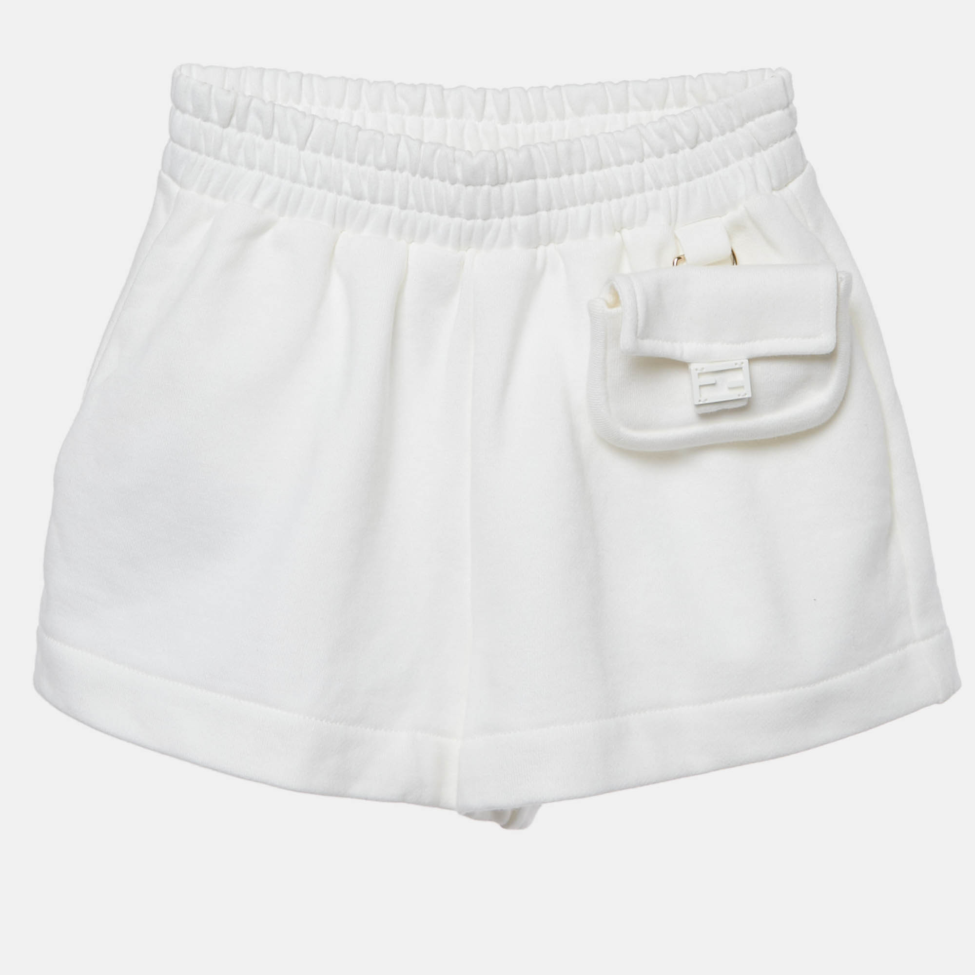 Pre-owned Fendi Kids White Cotton Felpa Shorts 6yrs