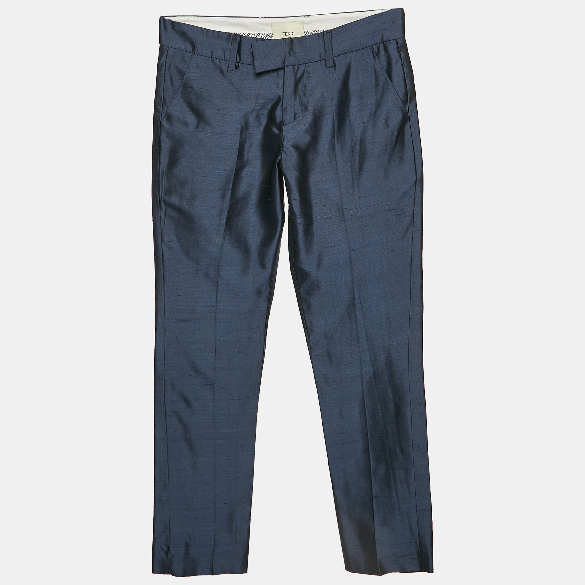 

Fendi Kids Blue Silk Trousers 8 Yrs