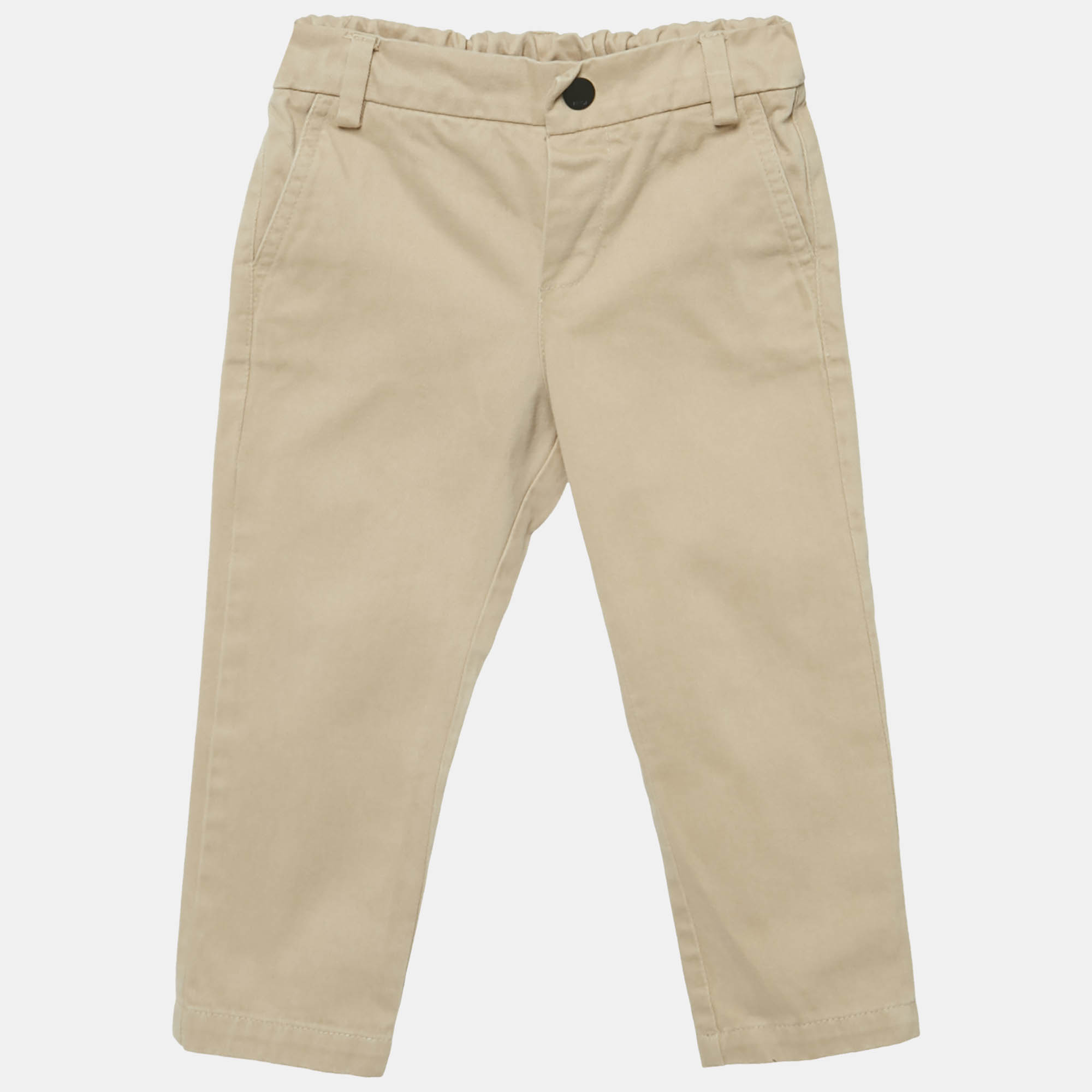 

Fendi Kids Beige Teddy Embroidered Gabardine Trousers 18M