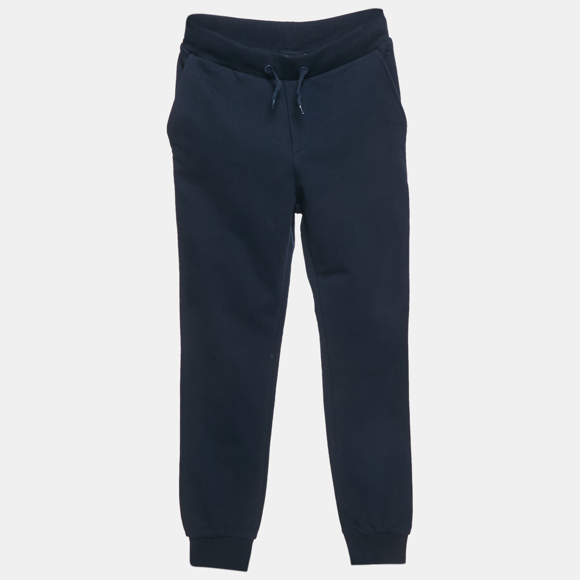 

Fendi Kids Navy Blue Cotton Knit Logo Detail Jogger Pants