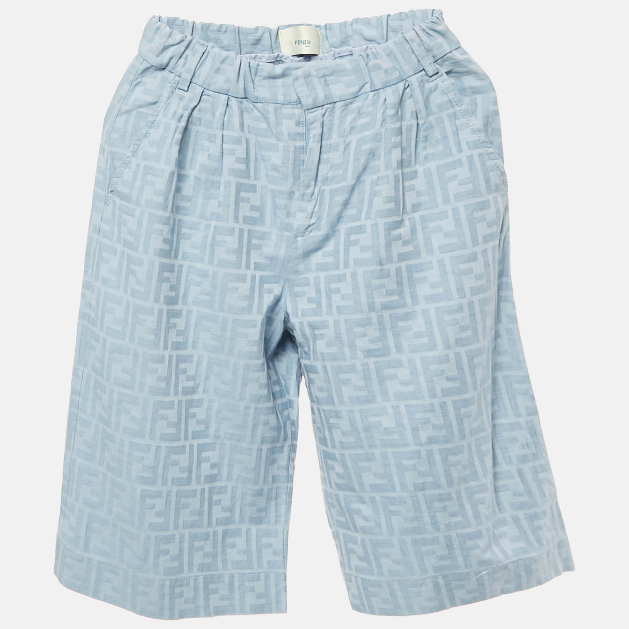 

Fendi Kids Blue Zucca Jacquard Shorts 12 Yrs