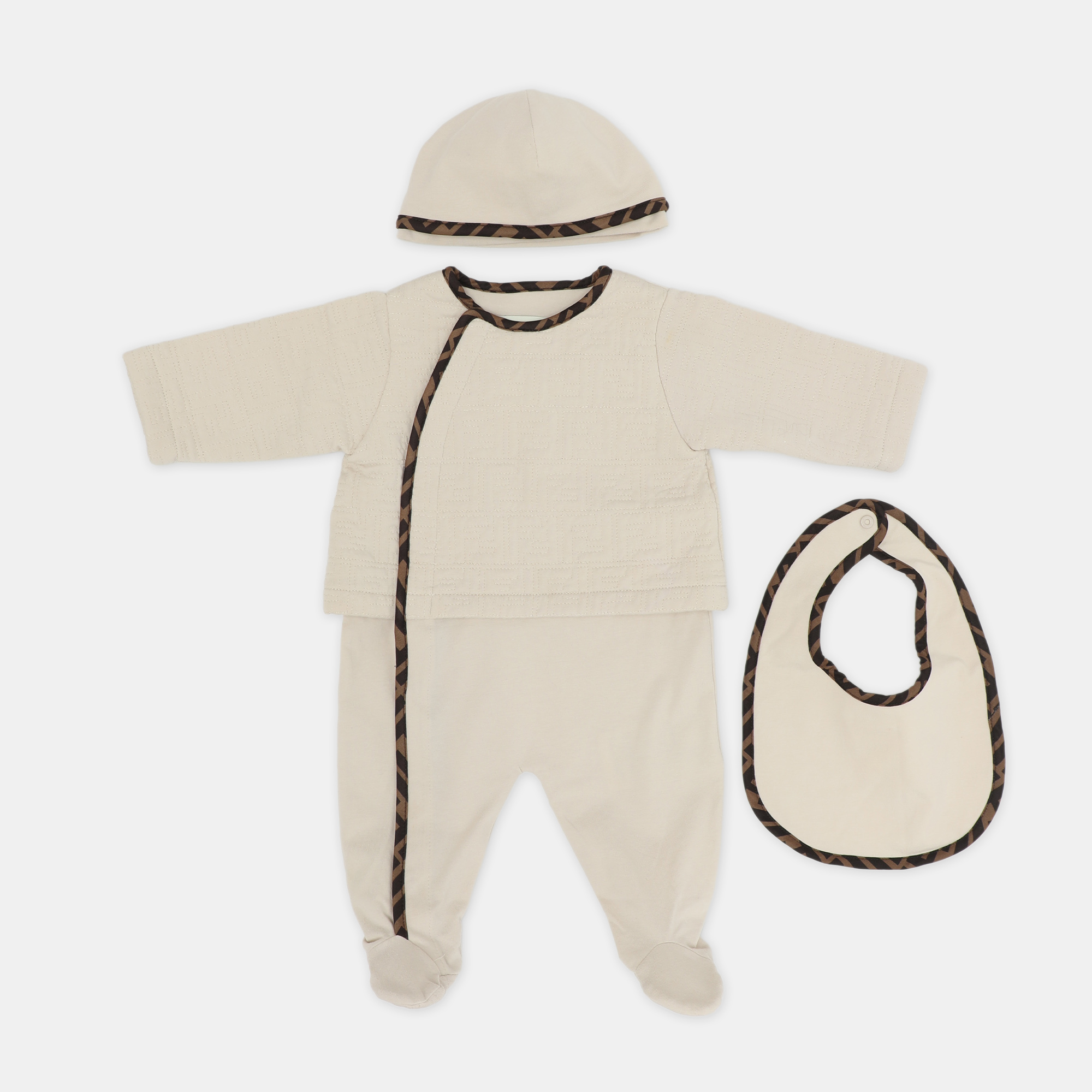 

Fendi Light Beige Stretch Cotton Jumpsuit 3 Months