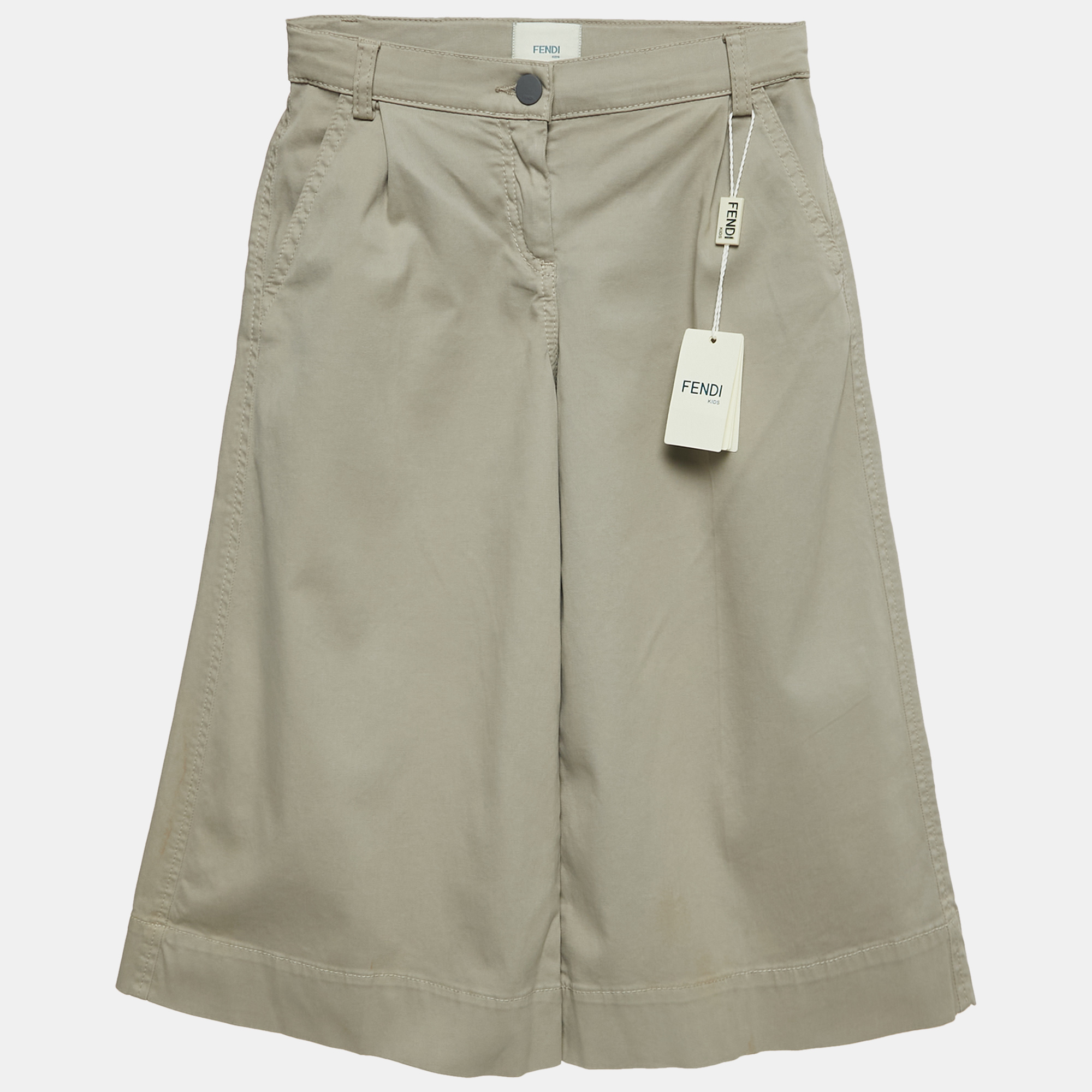 

Fendi Kids Beige Gabardine Wide Leg Trousers 6 Yrs