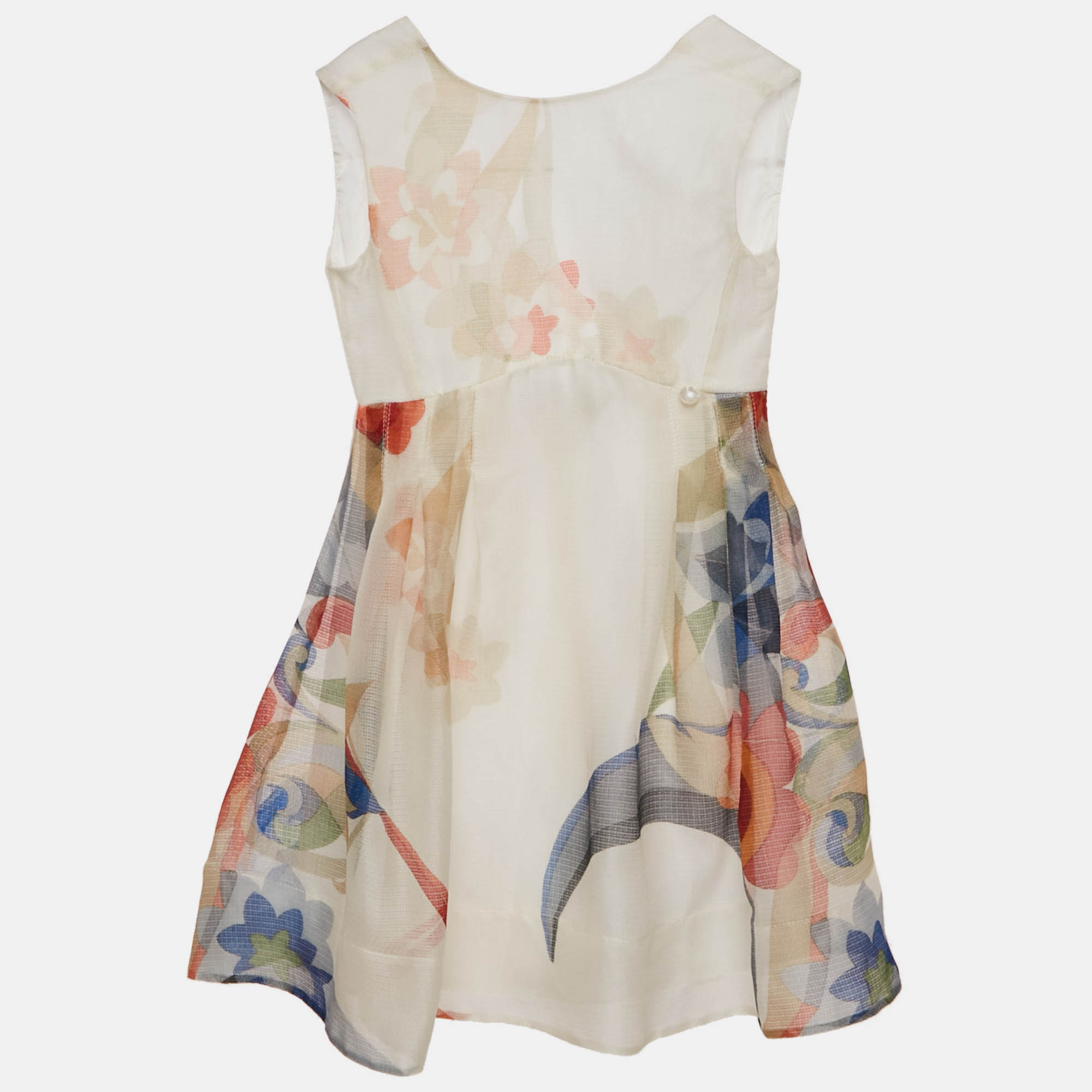 

Fendi Kids White Floral Print Silk Dress 6 Yrs, Multicolor