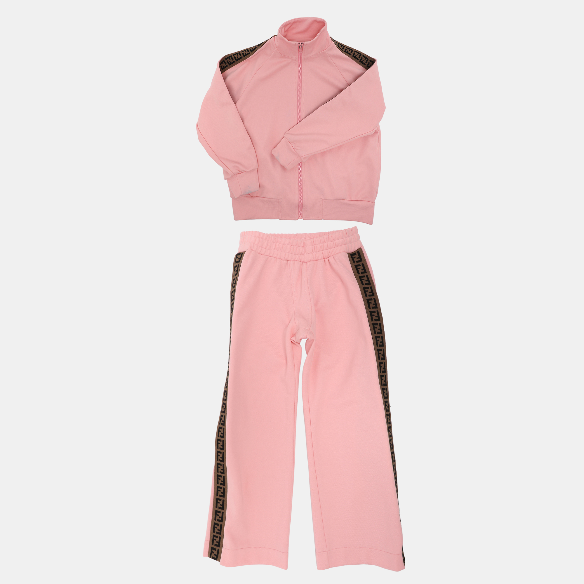 Click to view more detailed imagery on our partner's website Pre-owned Fendi Kids Pink Jersey Track Tracksuit 8 Yrs