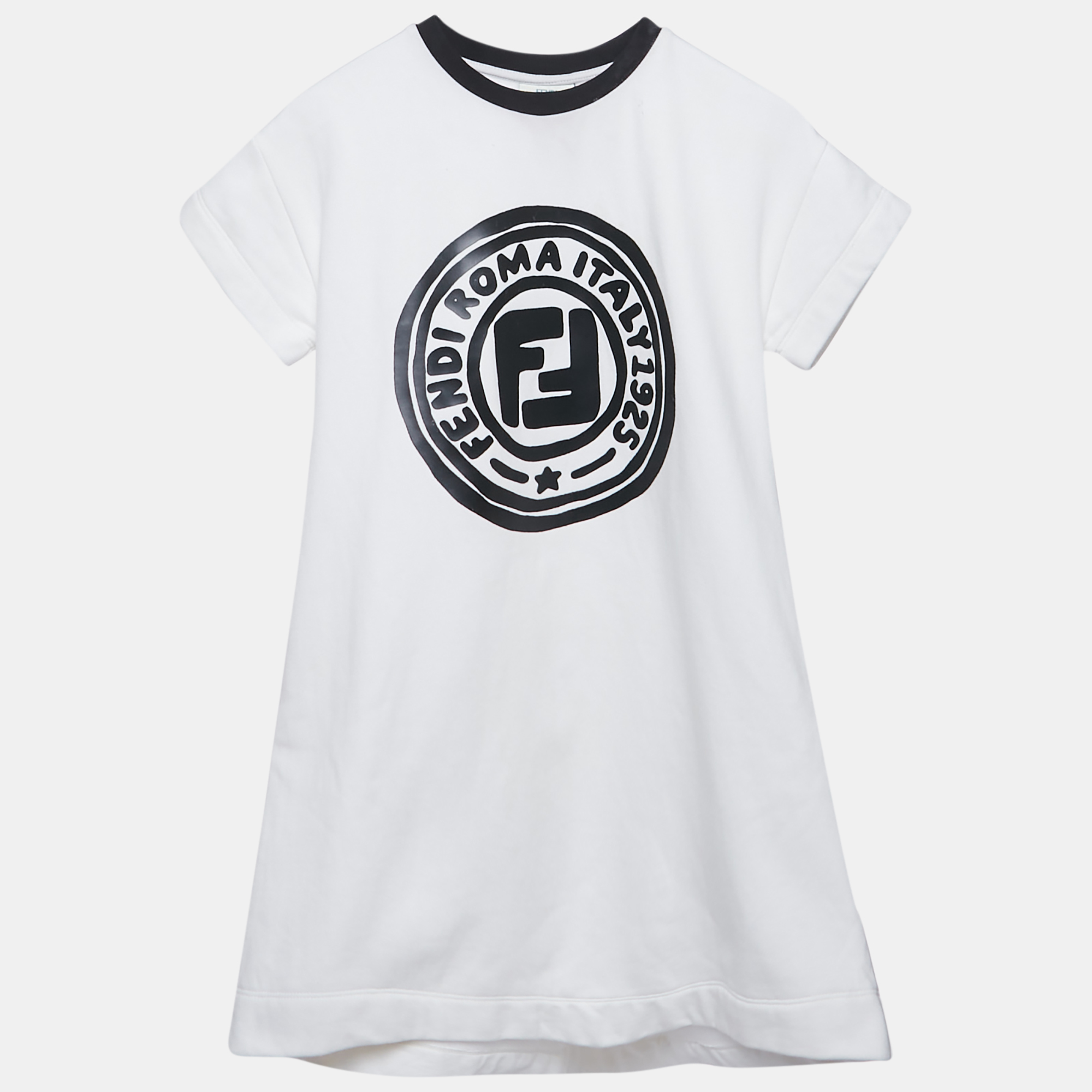 

Fendi Kids White Logo Print Cotton Mini Dress 9Yrs