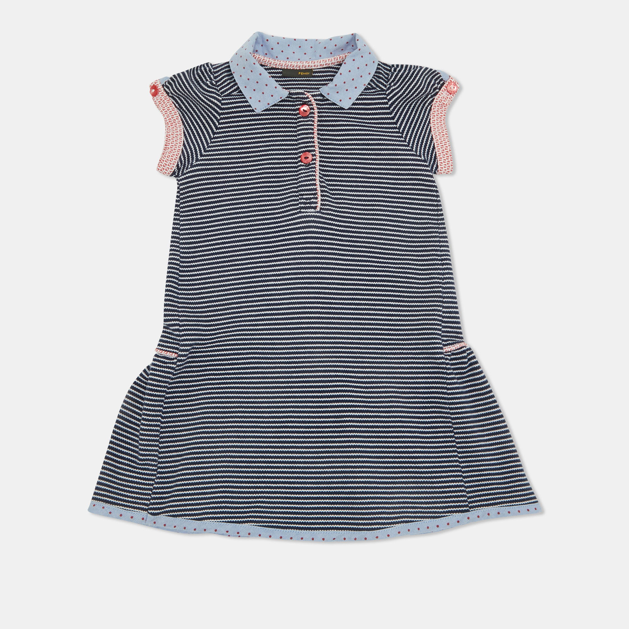 

Fendi Blue Striped Jersey Puff Sleeve Dress 2 Yrs