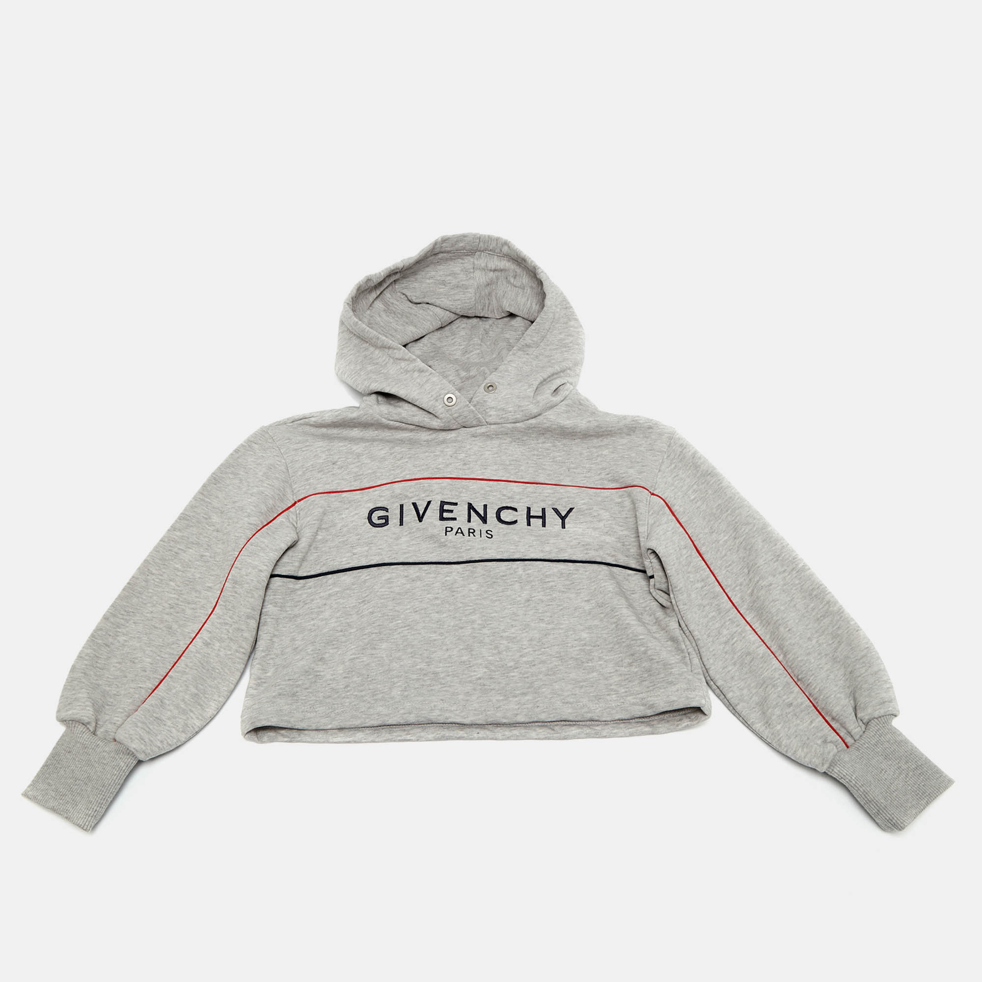 

Givenchy Kids Grey Logo Embroidered Cotton Hoodie 6Yrs