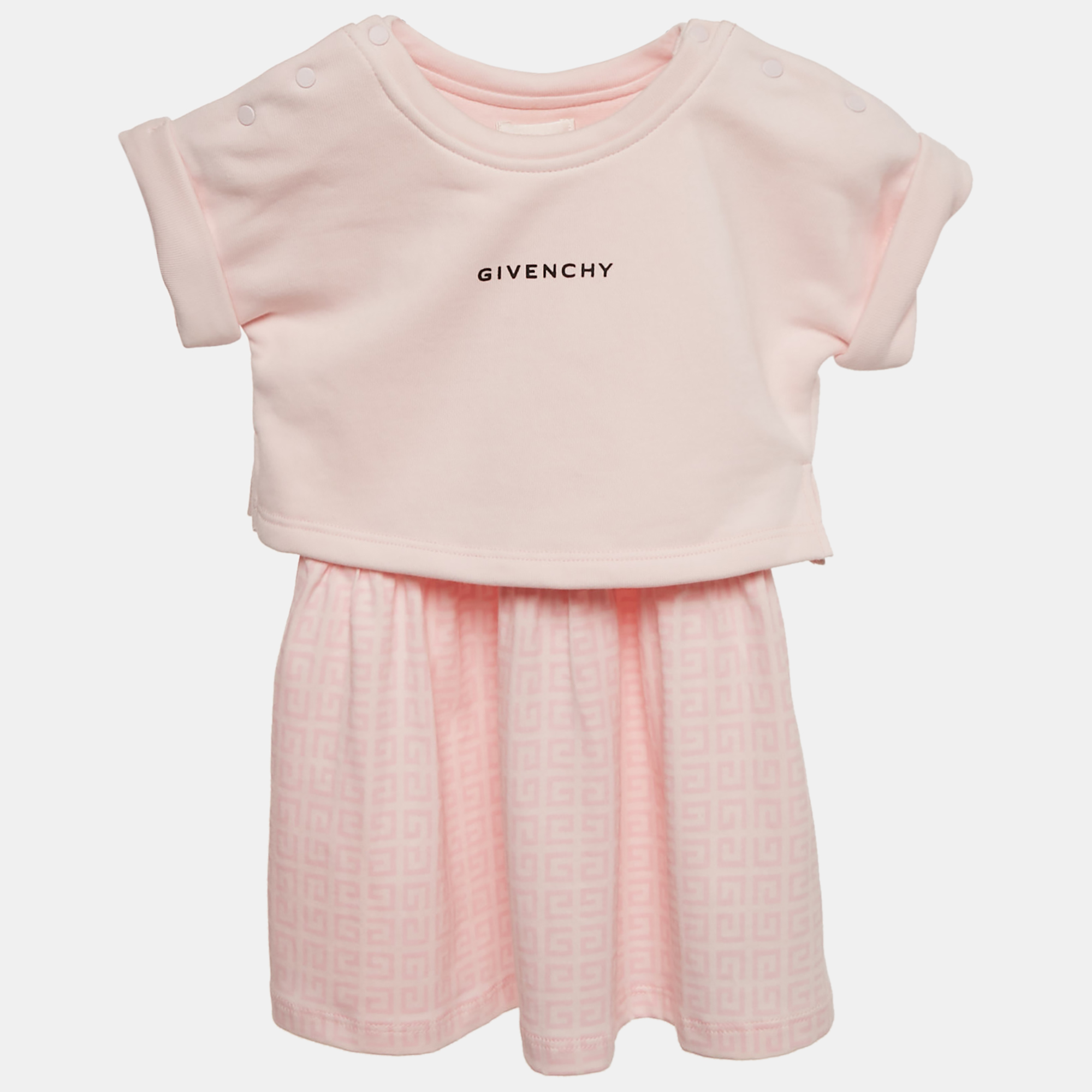 

Givenchy Kids Pink Monogram Cotton Dress 9M