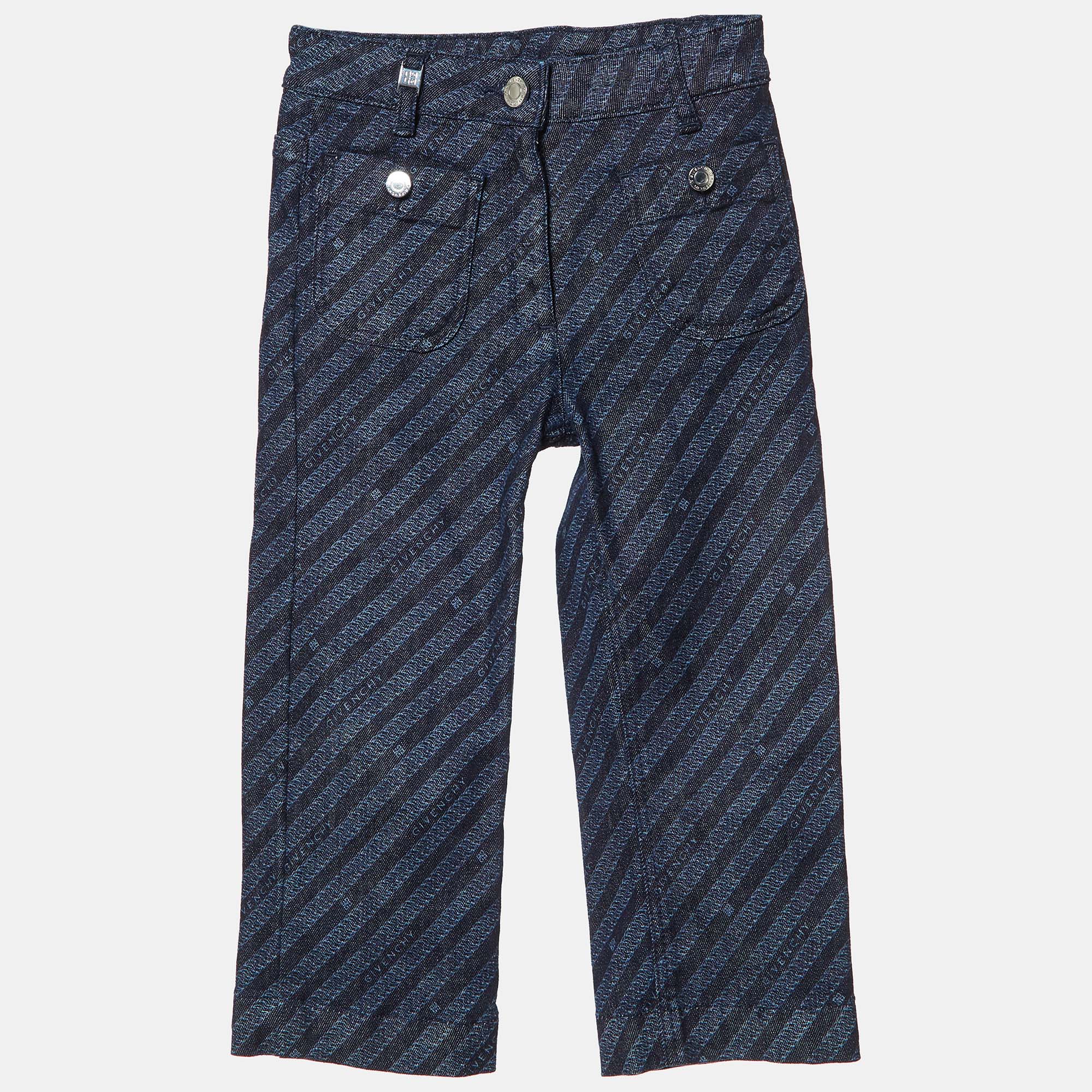 

Givenchy Blue Logo Pattern Denim Jeans 6 Yrs