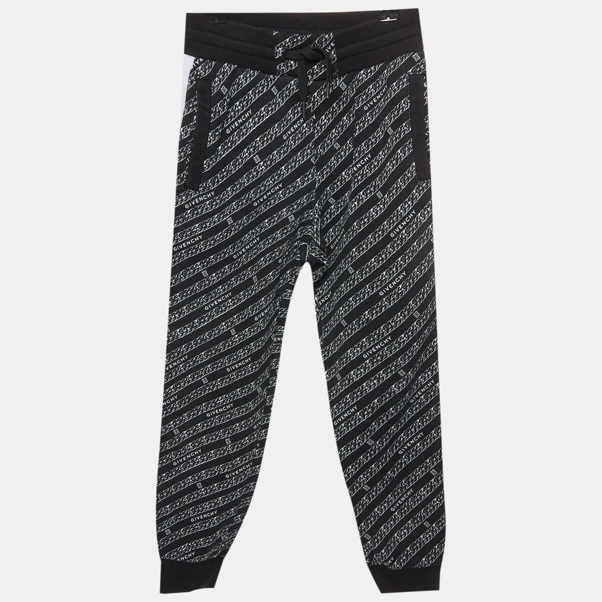 

Givenchy Kids Black Logo Chain Link Print Jersey Sweatpants