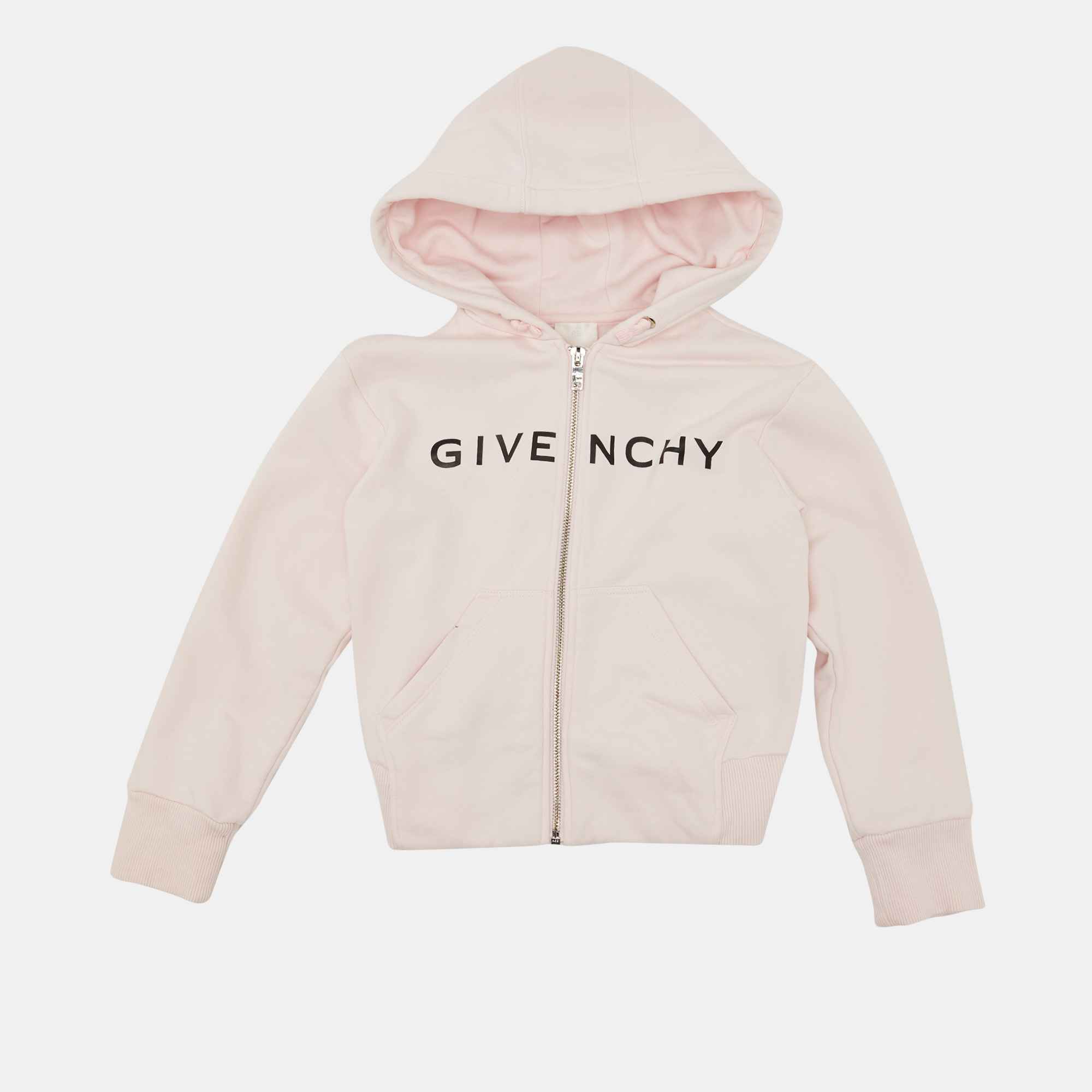 

Givenchy Pink Logo Print Cotton Zip-Up Hooded Jacket 8 Yrs