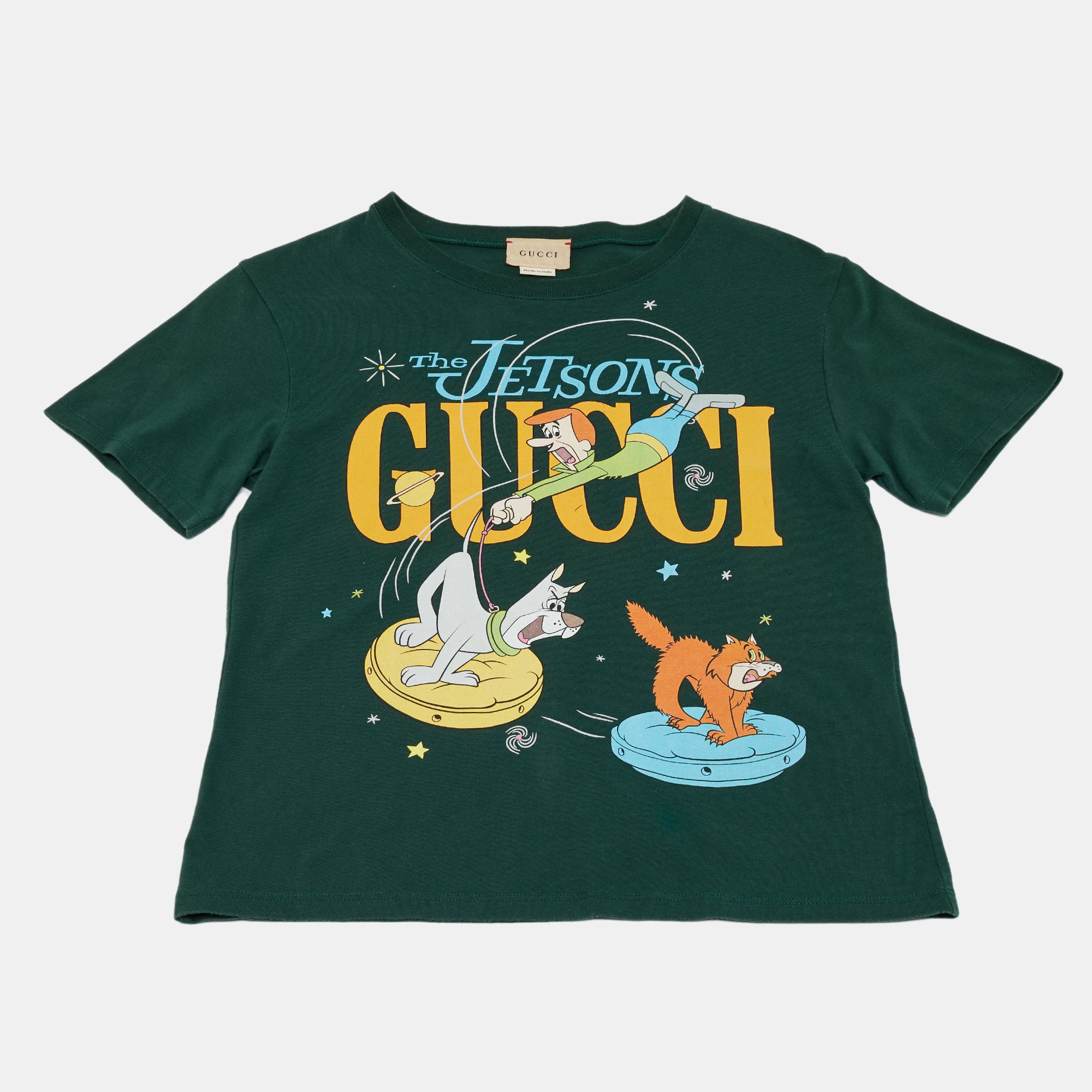 

Gucci Kids X The Jetsons Dark Green Printed Cotton T-Shirt 10Y