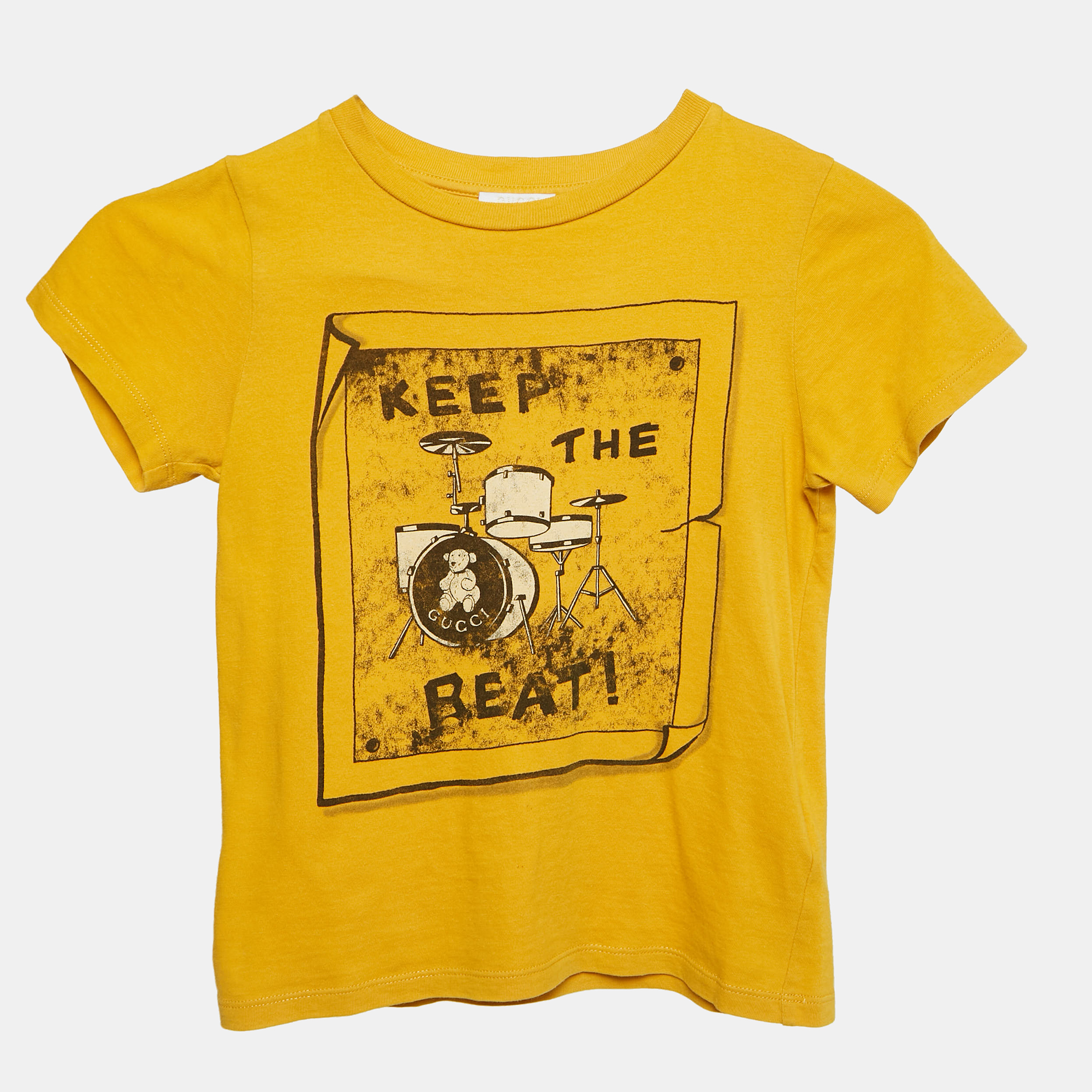 

Gucci Kids Yellow Printed Cotton T-Shirt