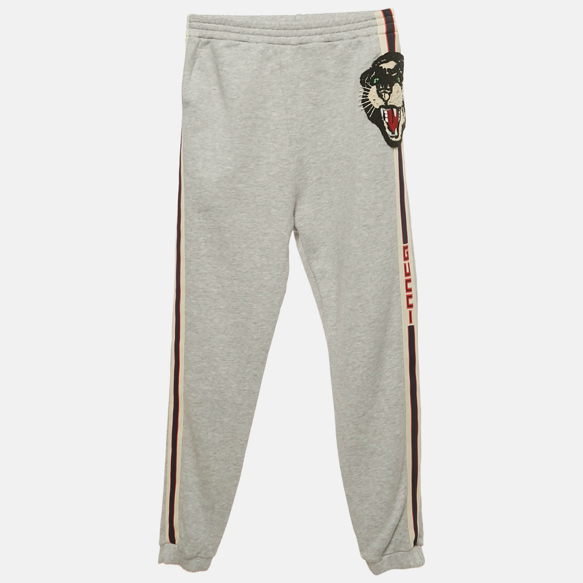 

Gucci Kids Grey Big Cotton Jersey Cat Applique Sweatpants 10 Yrs