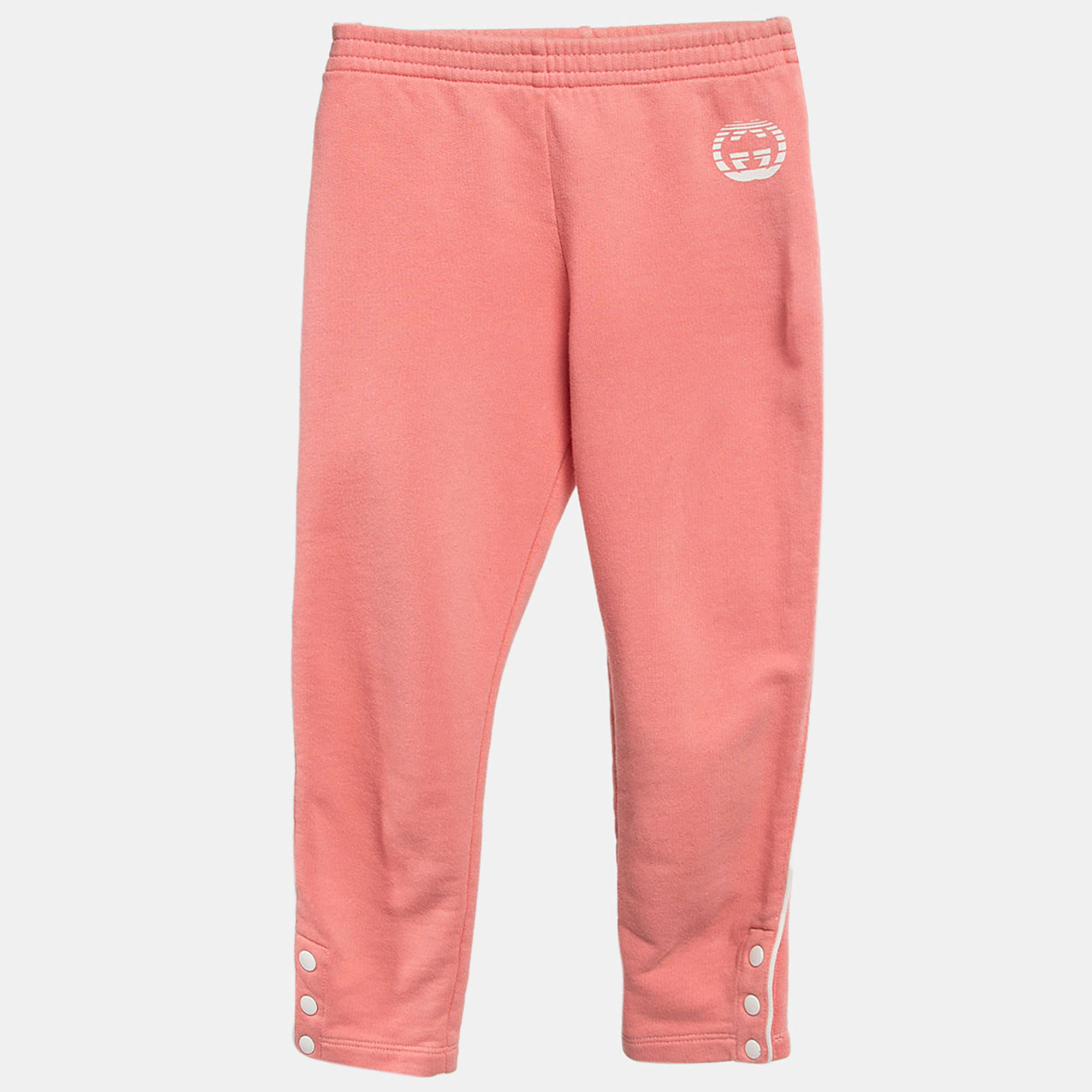 

Gucci Pink Logo Print Cotton Knit Trackpants