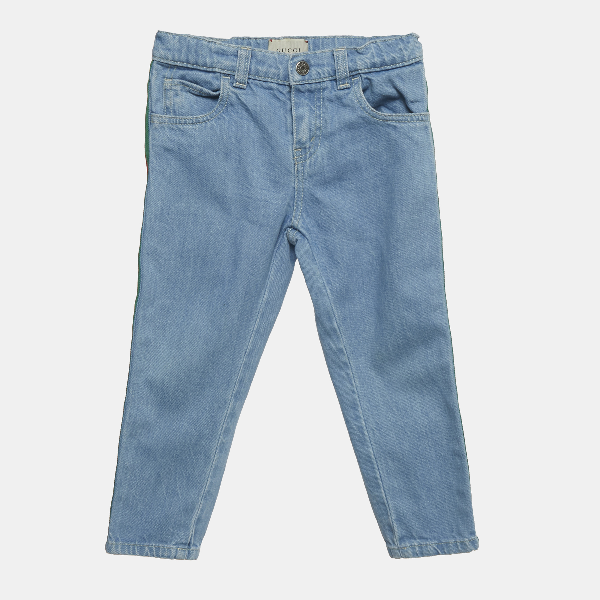 

Gucci Kids Blue Web Trim Denim Jeans 36M