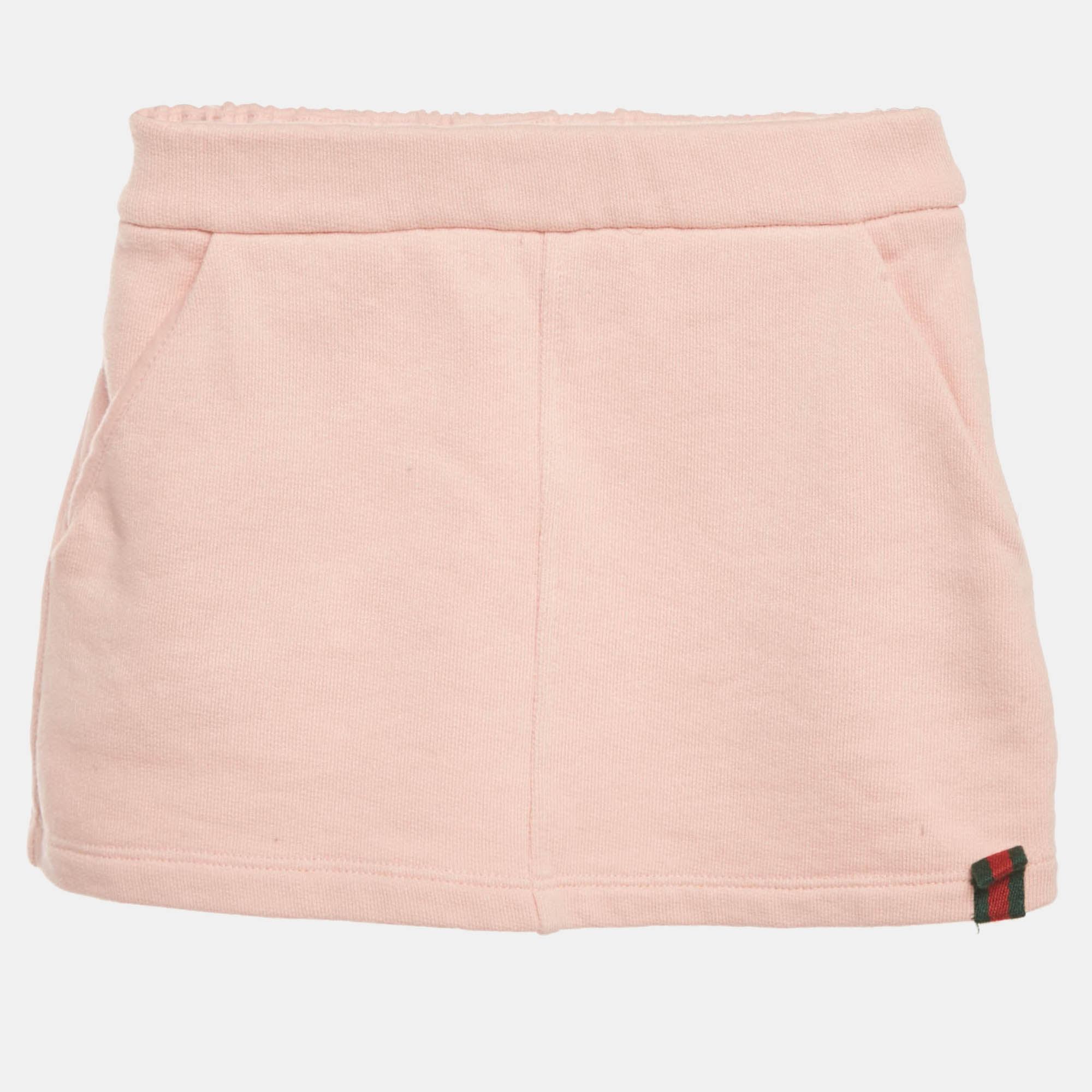 

Gucci Kids Pink Web Trim Cotton Mini Skirt 4Yrs